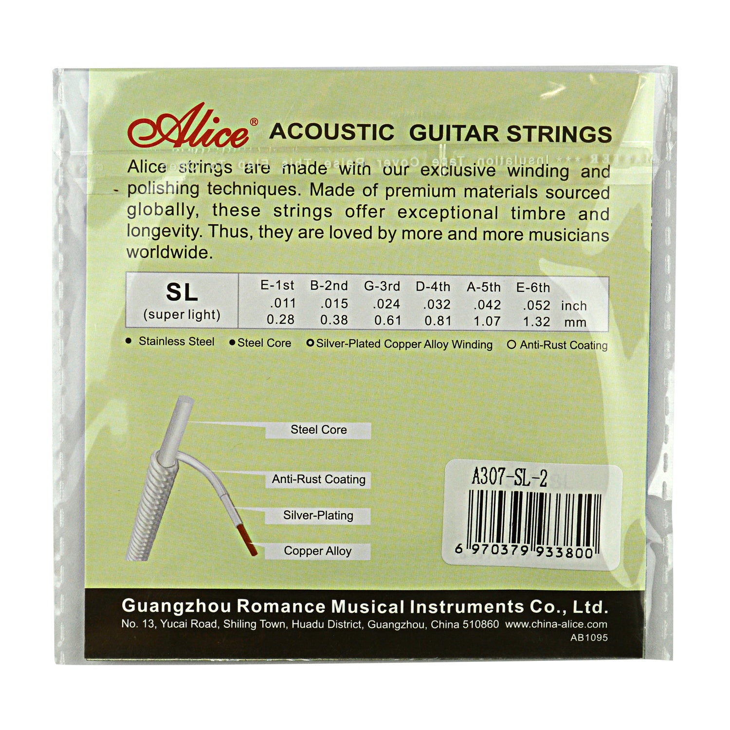 Acoustic Guitar String, B-2nd (A307-SL-2)