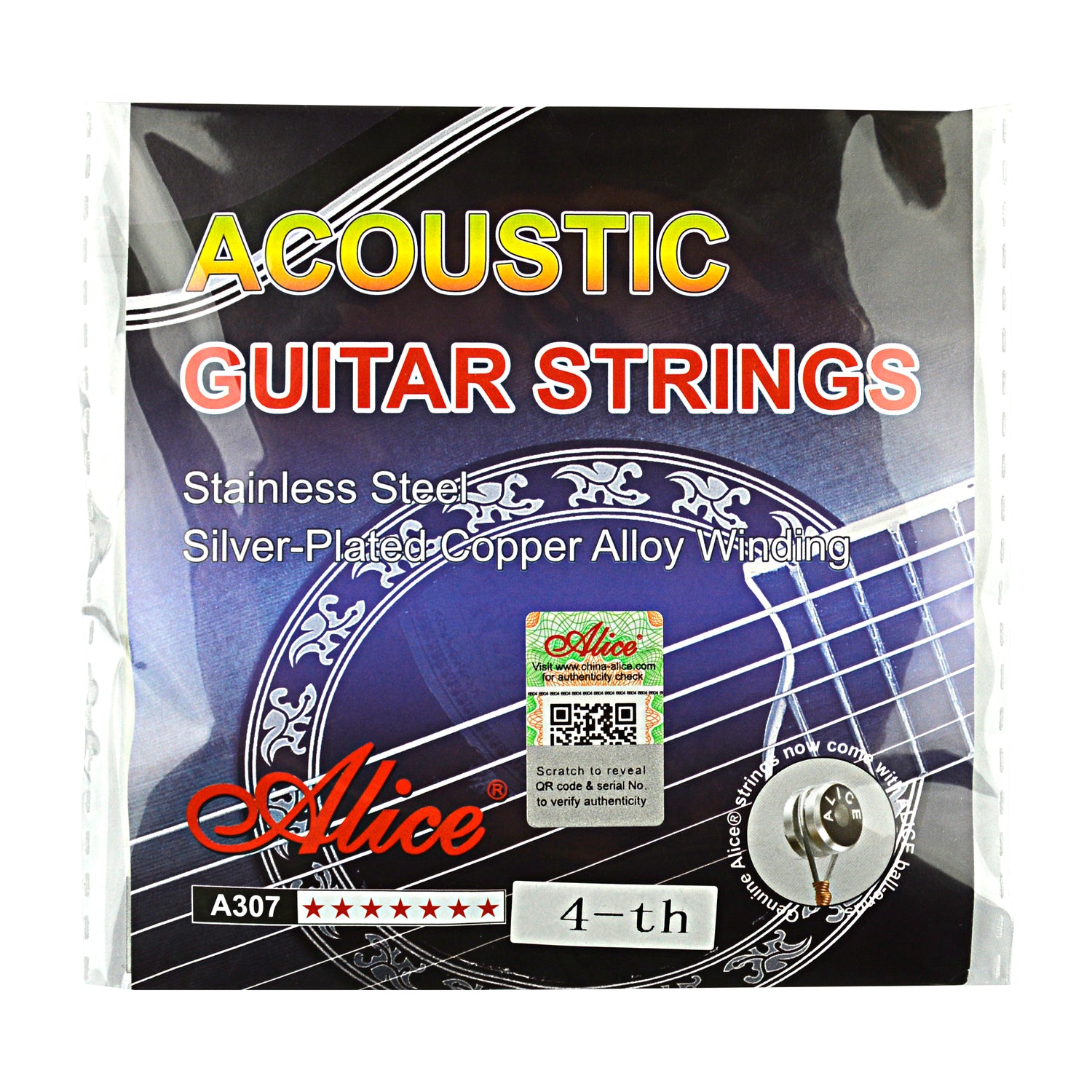 Acoustic Guitar String, D-4th (A307-SL-4)