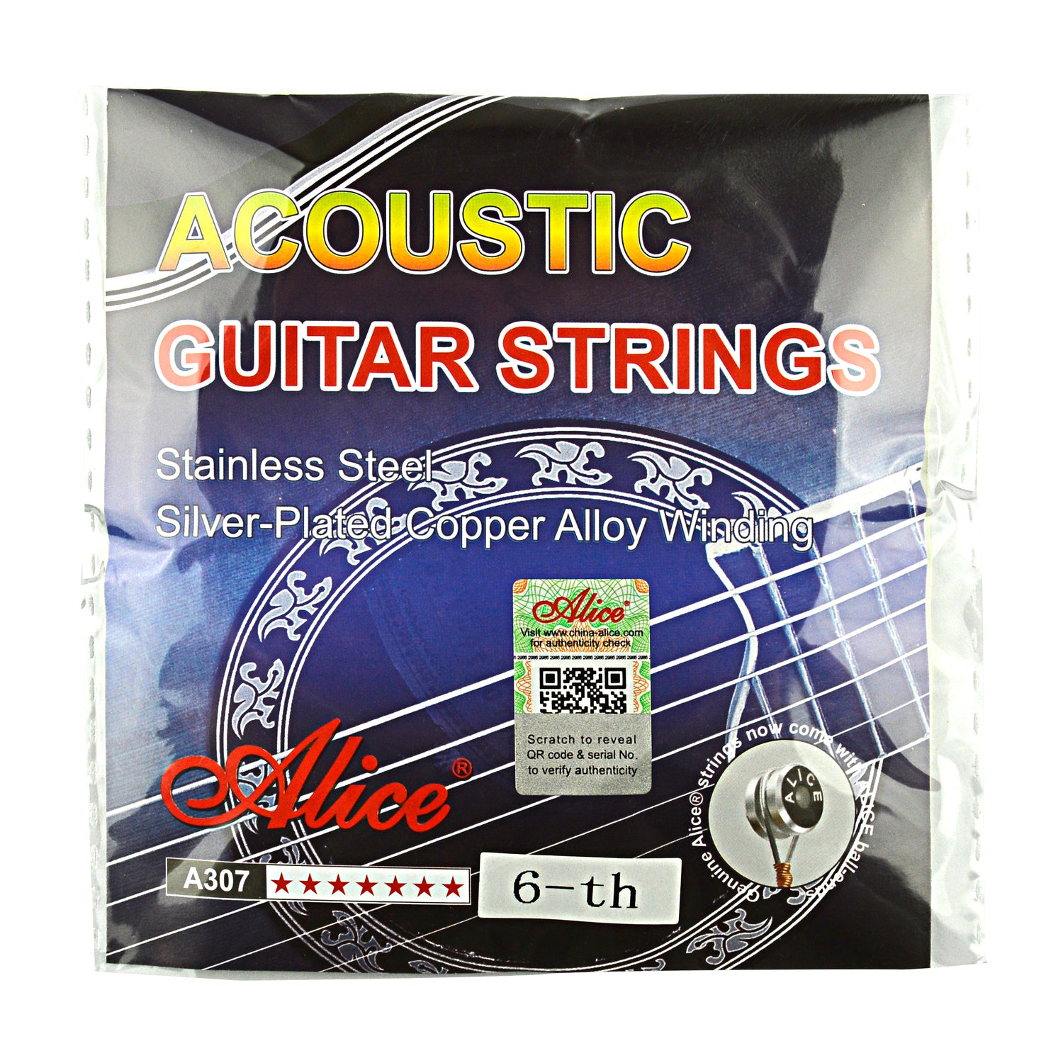 Acoustic Guitar String, E-6th (A307-SL-6)