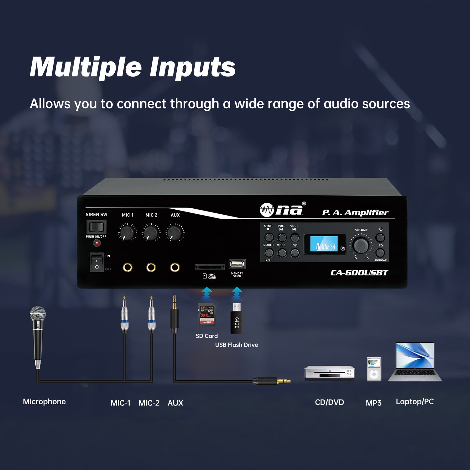 P.A. Amplifier with Bluetooth (CA-600USBT)