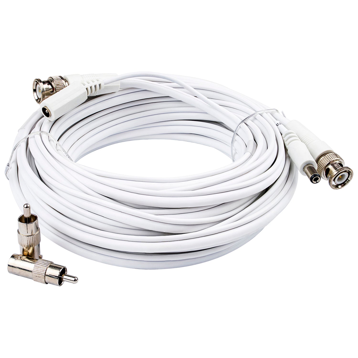 25FT BNC Closed Circuit Television Extension Cable, White (CCSL-25 WHT)