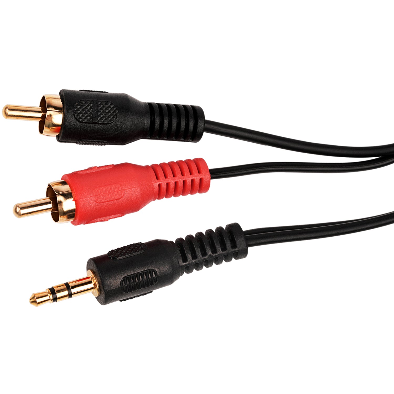 6FT 3.5mm Stereo Plug to 2 RCA Plugs Cable with Gold Tip (N-211P-6G)