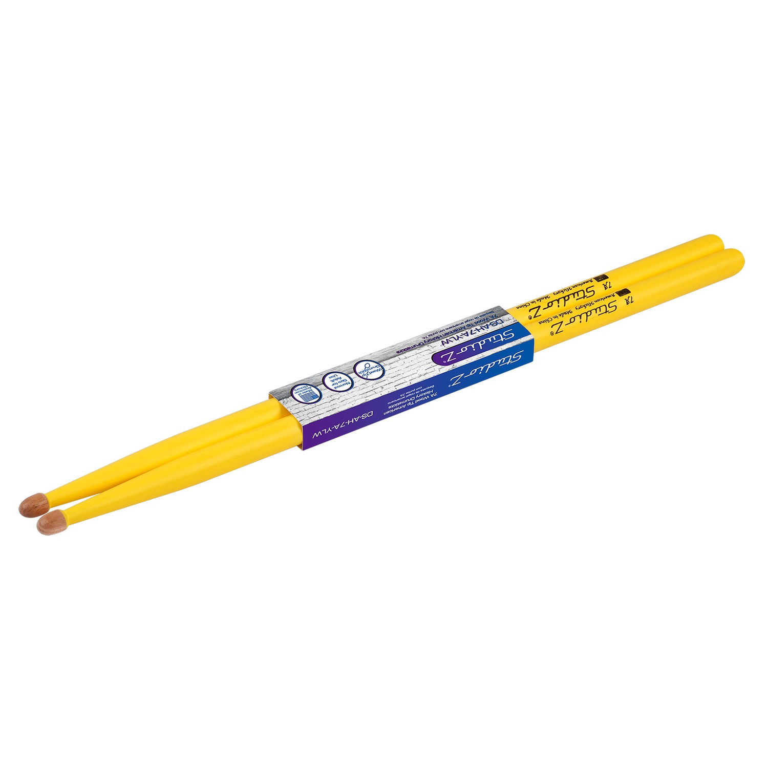 American Hickory Drumsticks, 7A Nylon Tip (DS-AH-7A-YLW)