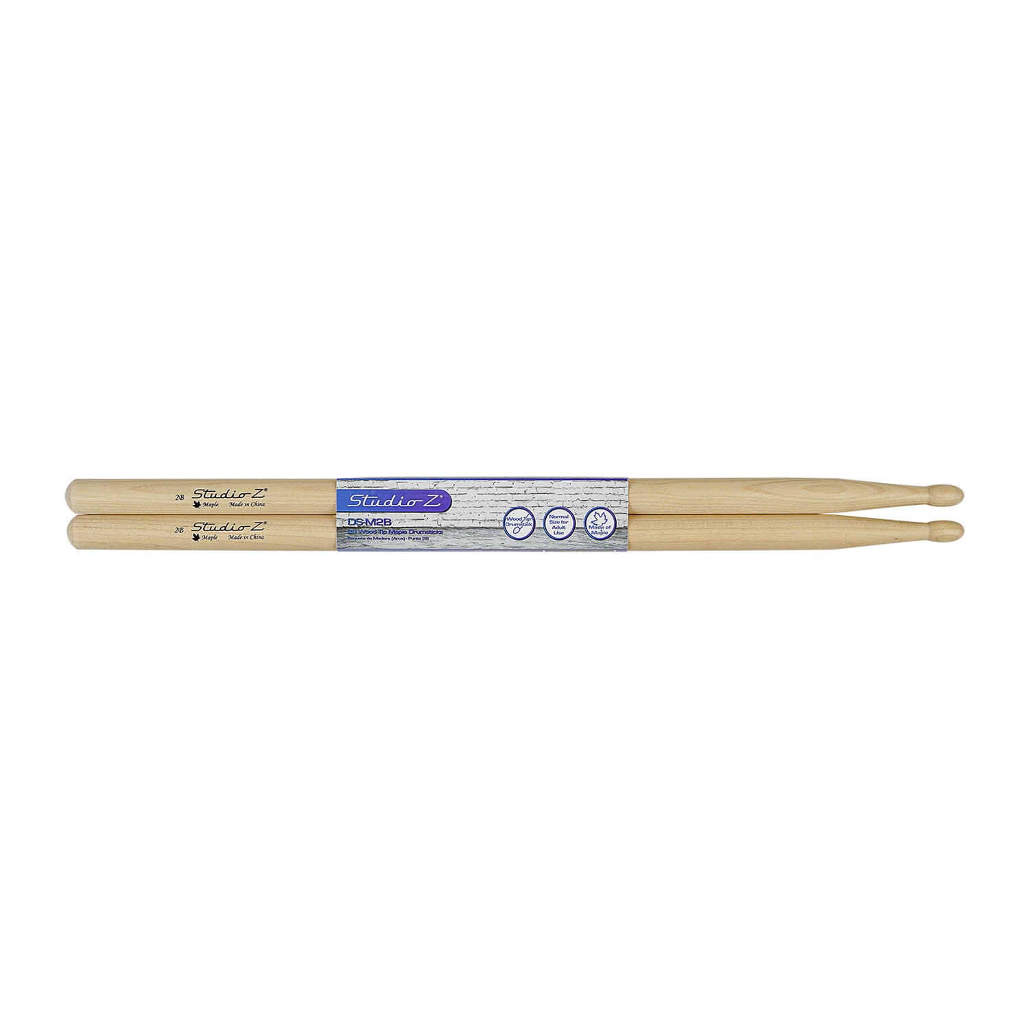 Maple Drumsticks, 2B Wood Tip (DS-M2B)