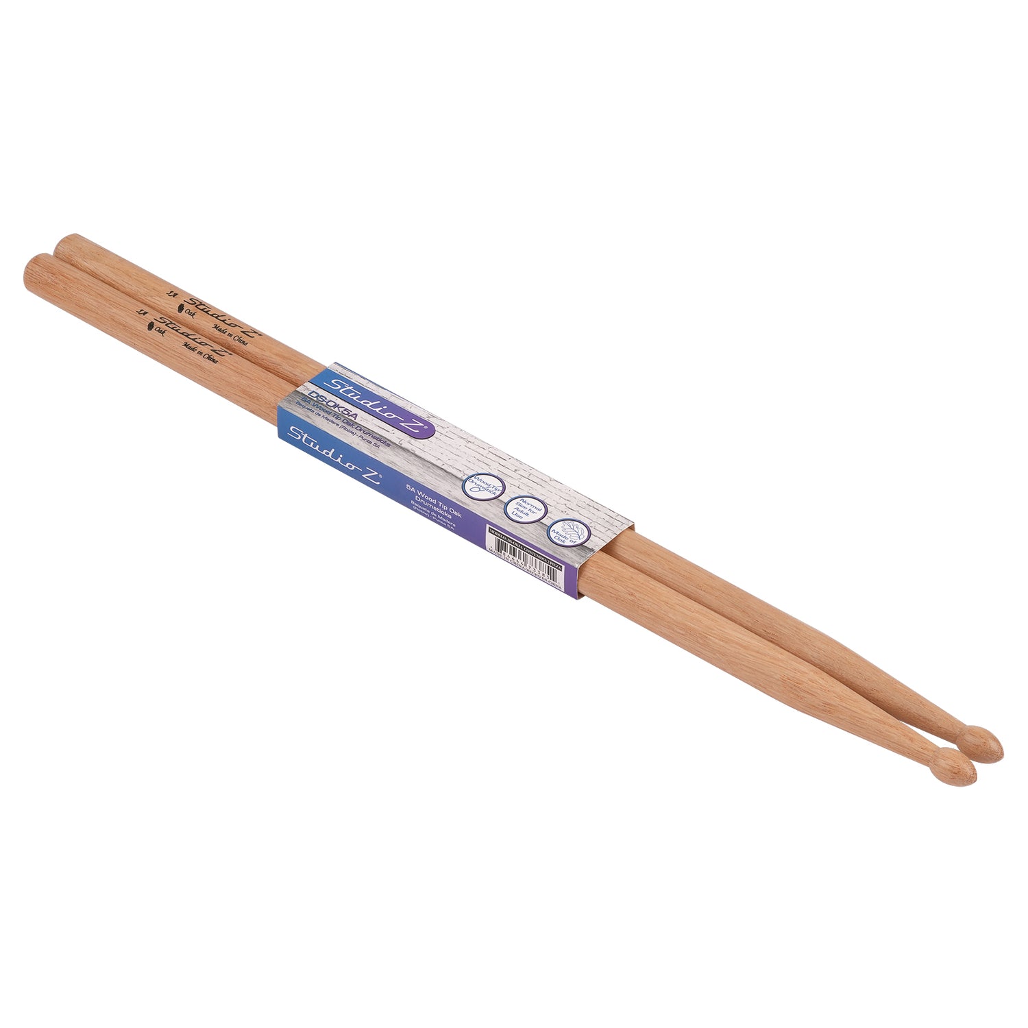 Oak Drumsticks, 5A Wood Tip (DS-OK5A)
