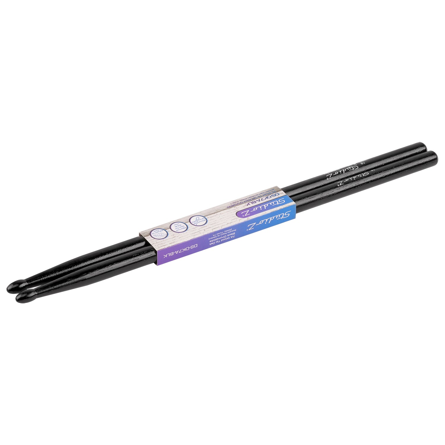 Black Oak Drumsticks, 7A Wood Tip (DS-OK7A BLK)