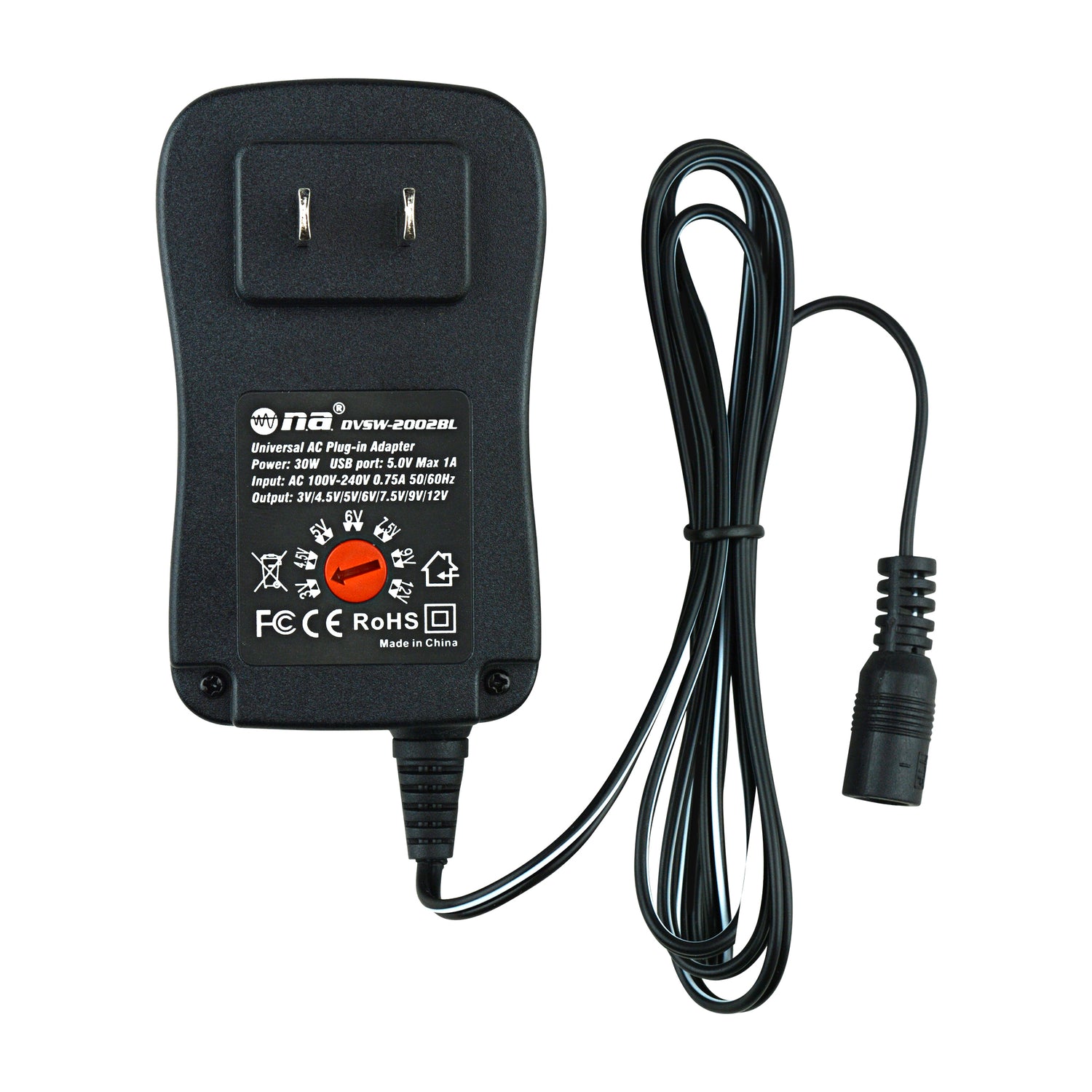 Universal AC Plug-In Adapter (DVSW-2002BL)