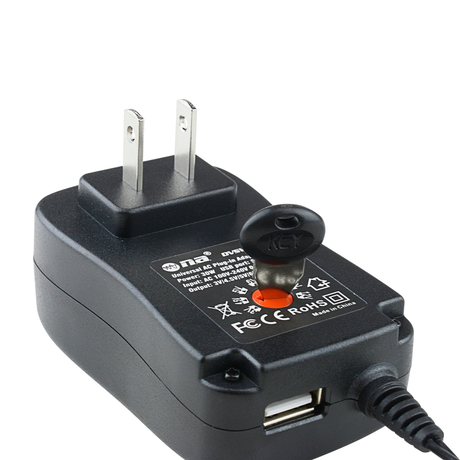 Universal AC Plug-In Adapter (DVSW-2002BL)