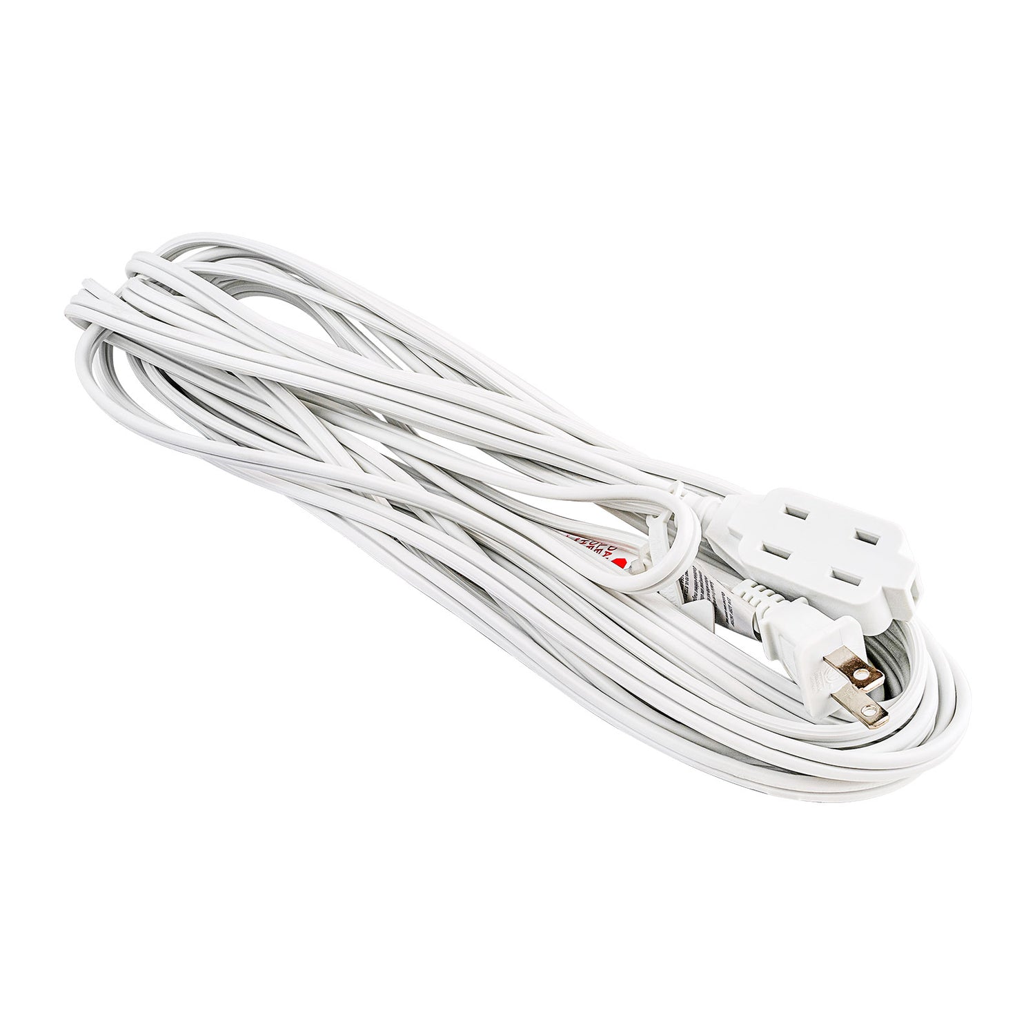 25’ Flat Plug Extension Cord (EX-ID216-25WHT)