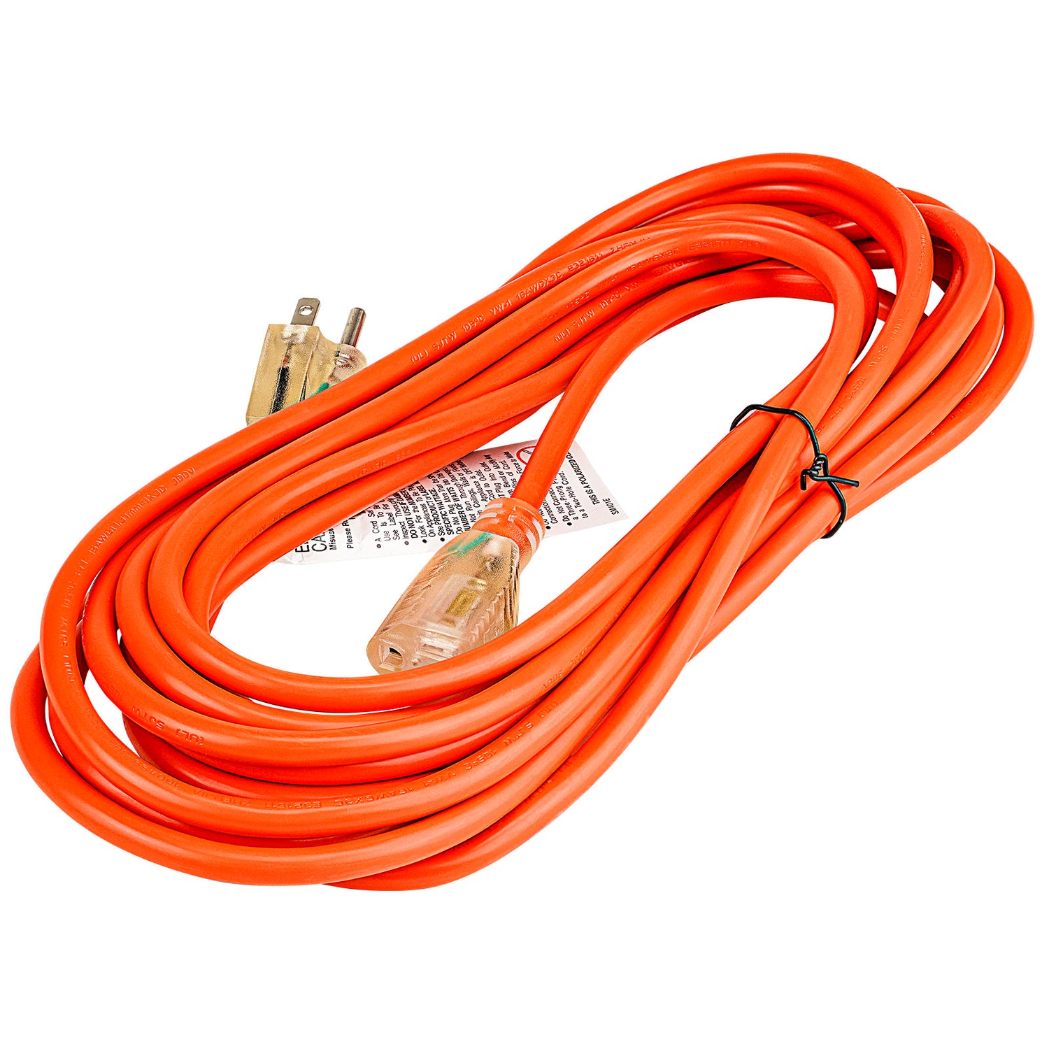 25’ Extension Cord with Power Indicator (EX-OD316-25ORG)
