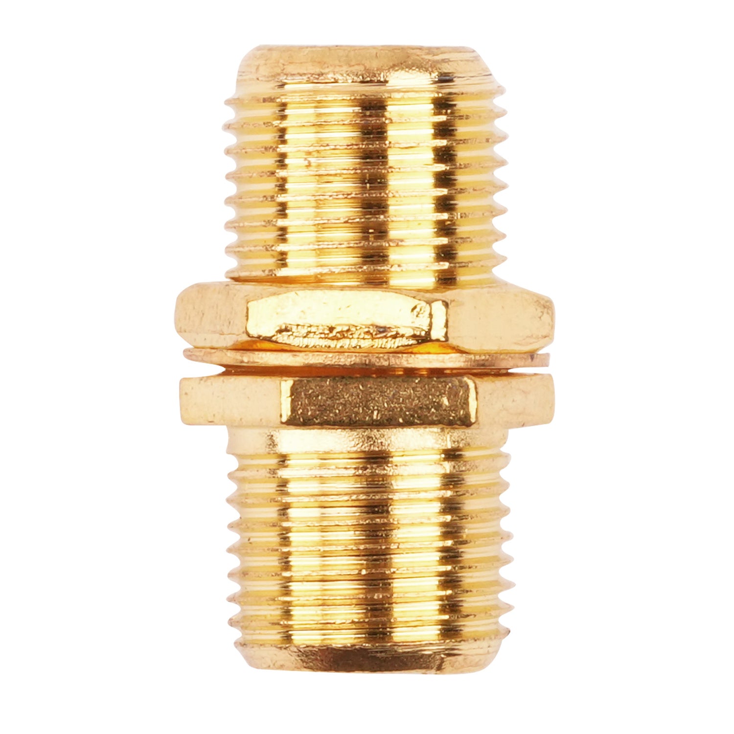 Female Splice Connector with Nut & Washer, Gold (F-81G)