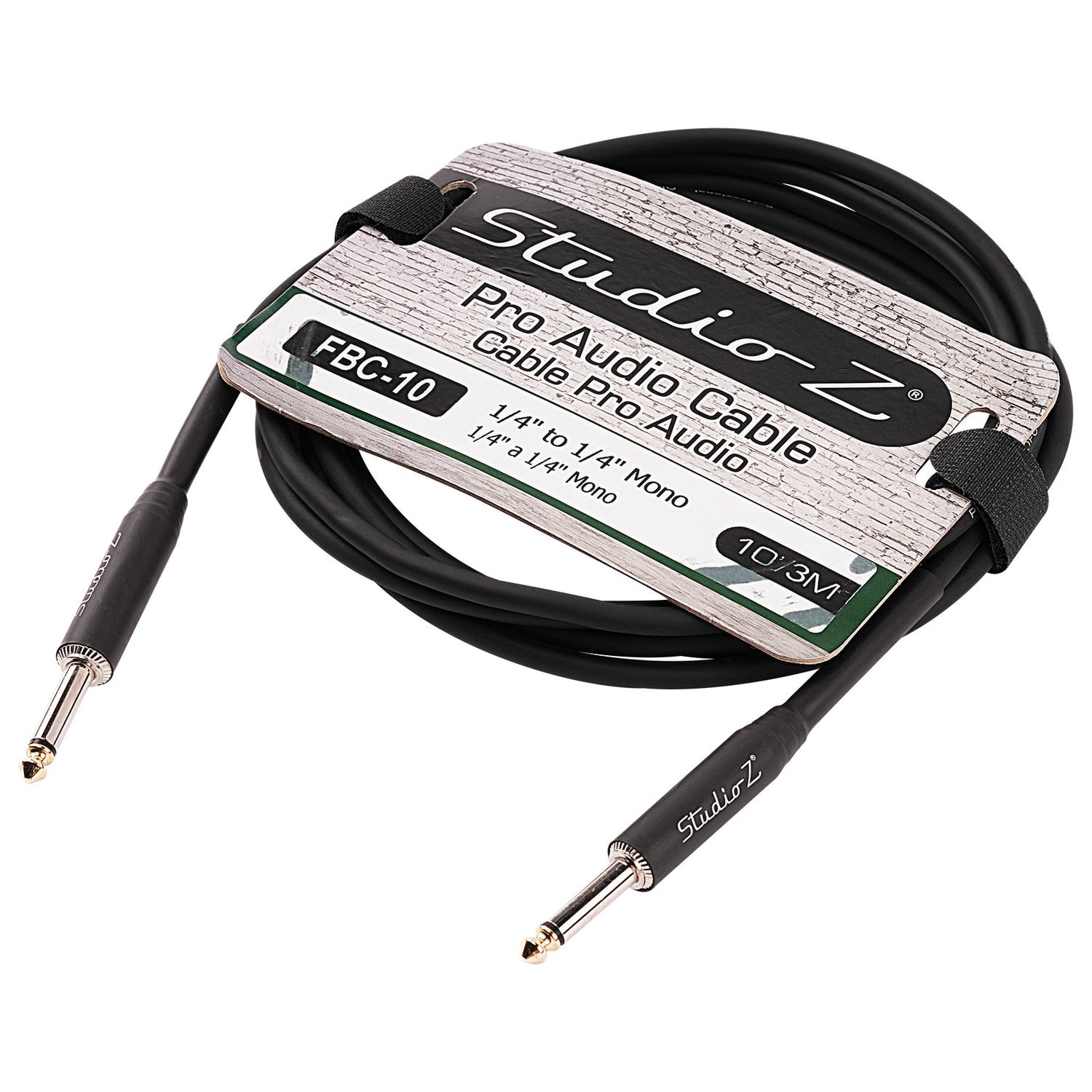 10 Ft 1/4” to 1/4” Mono Instrument Cable (FBC-10)