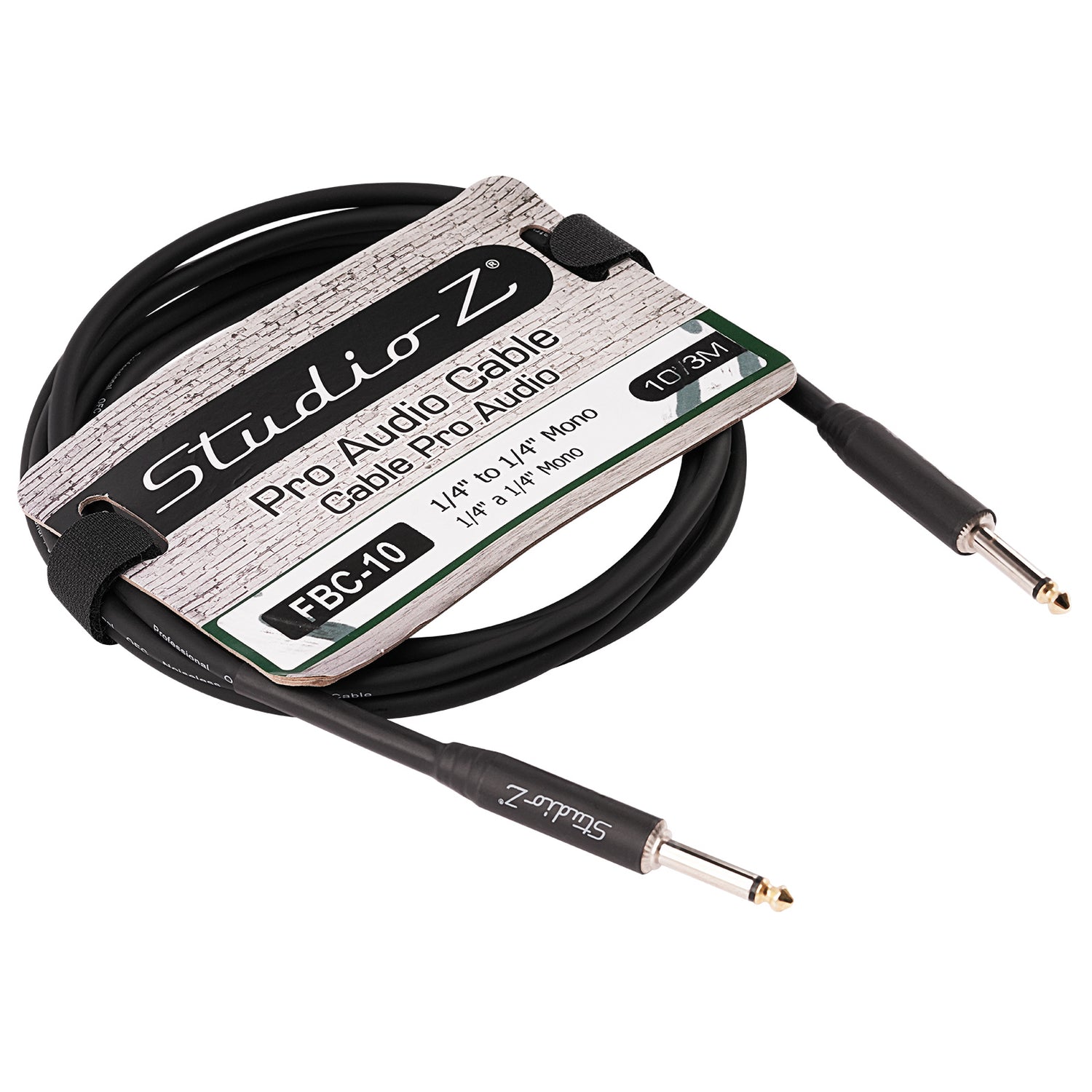 10 Ft 1/4” to 1/4” Mono Instrument Cable (FBC-10)