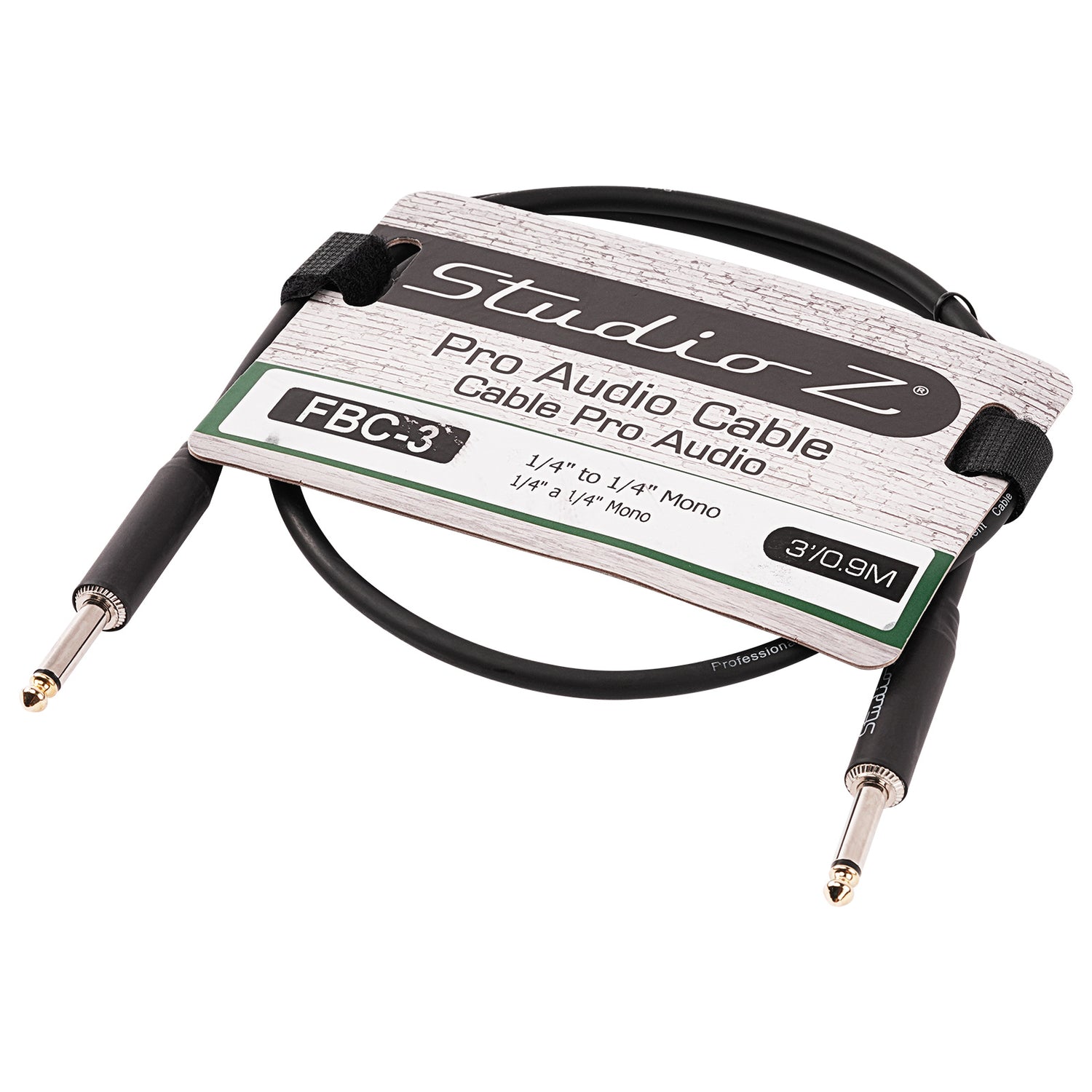 3 Ft 1/4” to 1/4” Mono Instrument Cable (FBC-3)