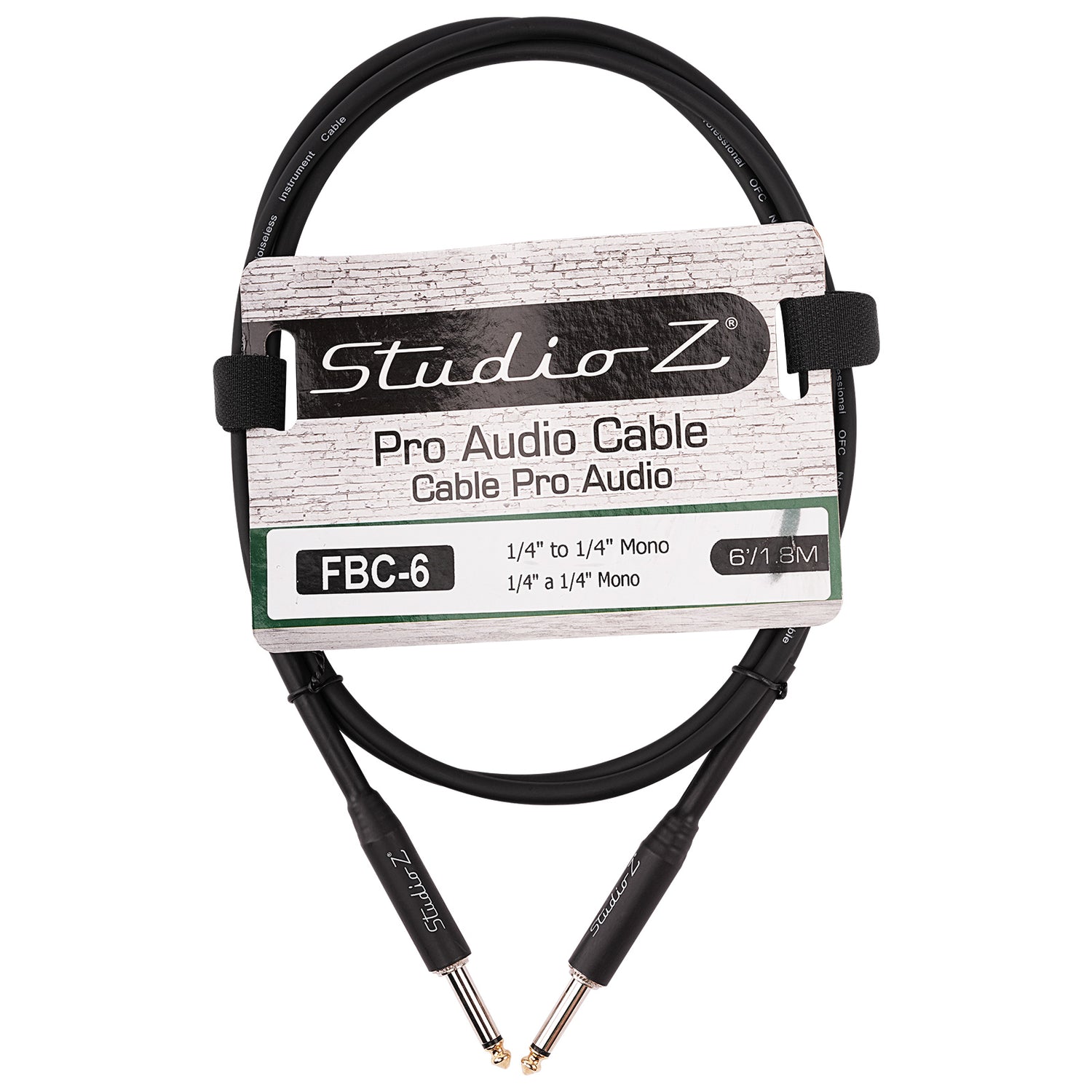 6 Ft 1/4” to 1/4” Mono Instrument Cable (FBC-6)