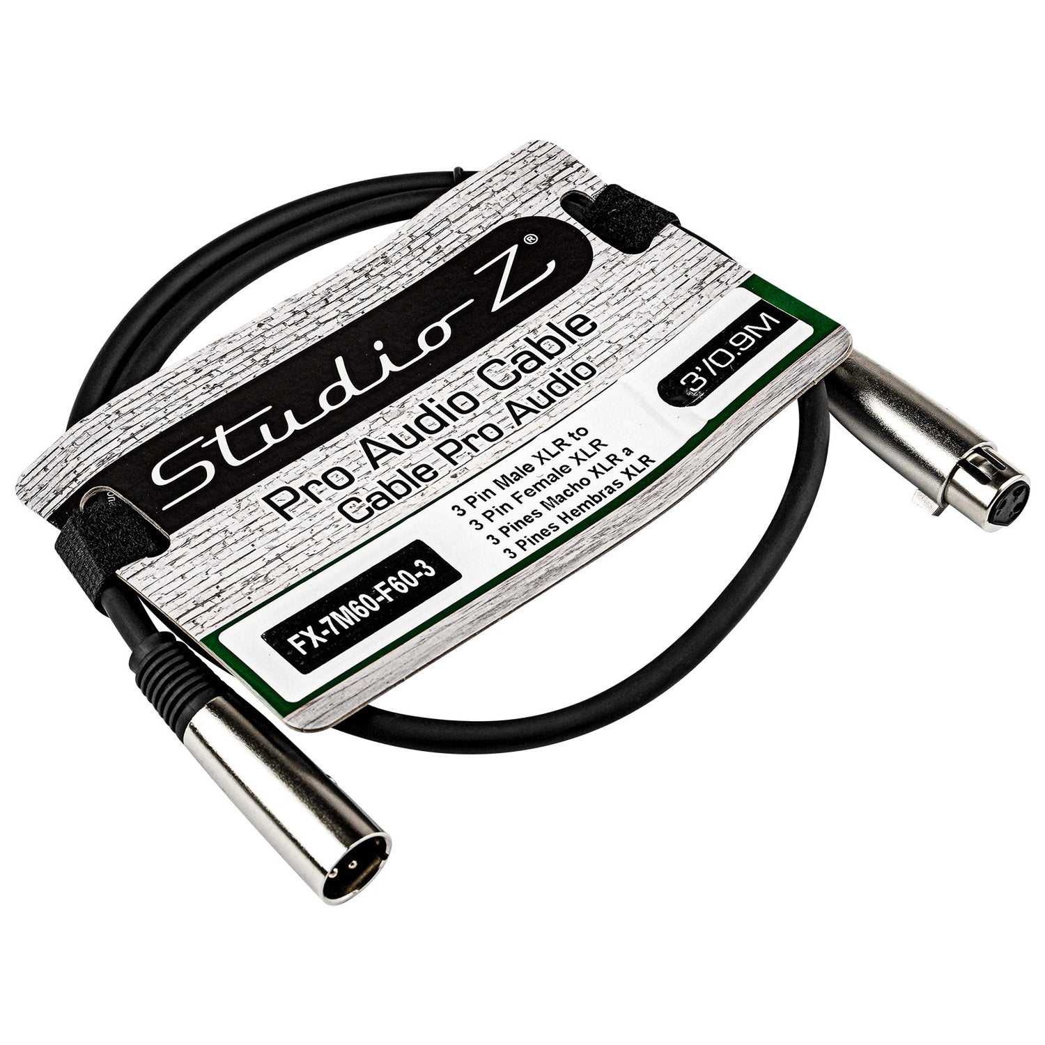 Male XLR to Female XLR Microphone Cable (FX-7M60-F60-3)