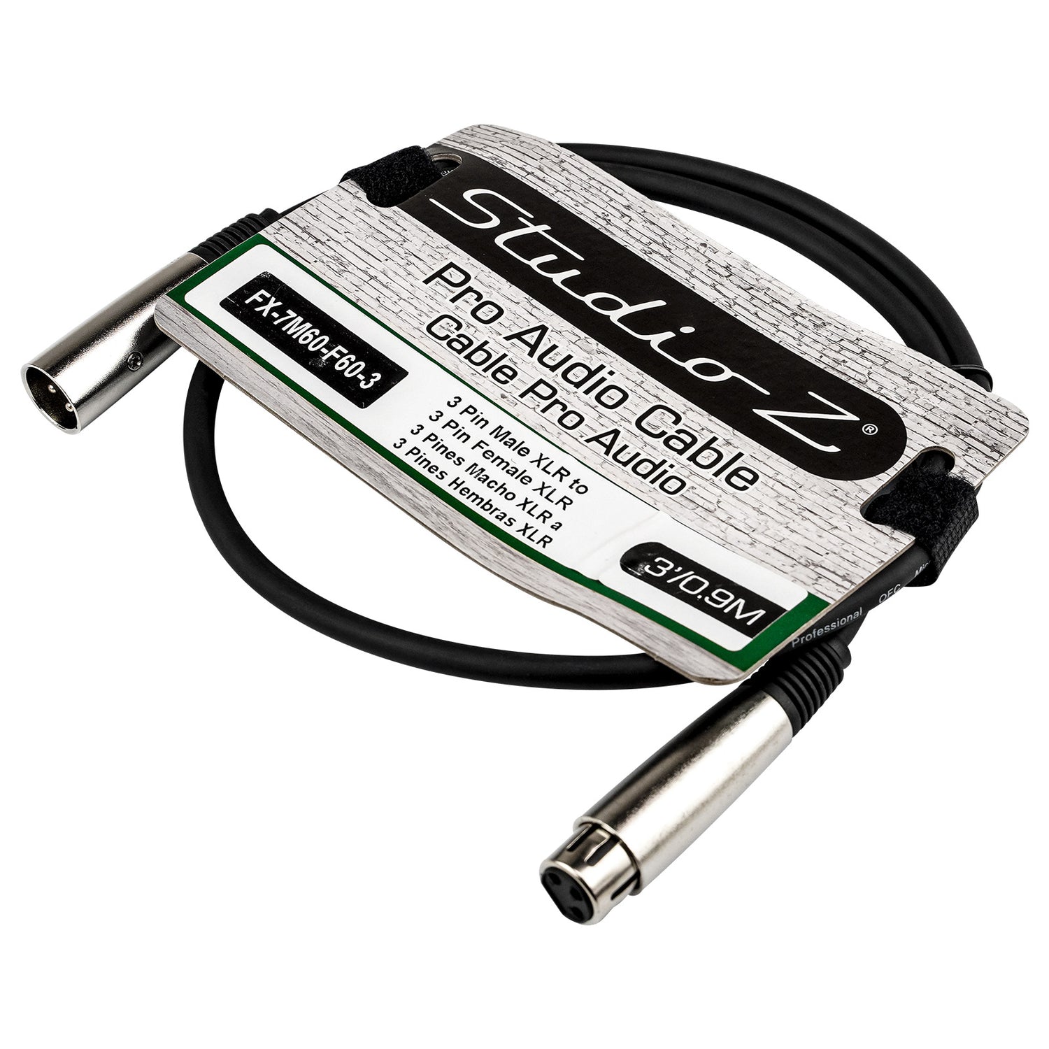 Male XLR to Female XLR Microphone Cable (FX-7M60-F60-3)