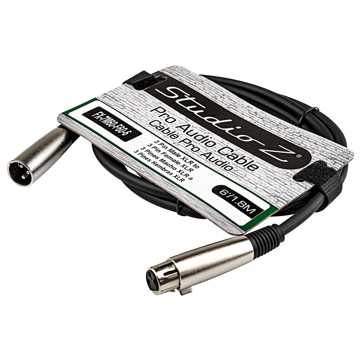 Male XLR to Female XLR Microphone Cable (FX-7M60-F60-6)