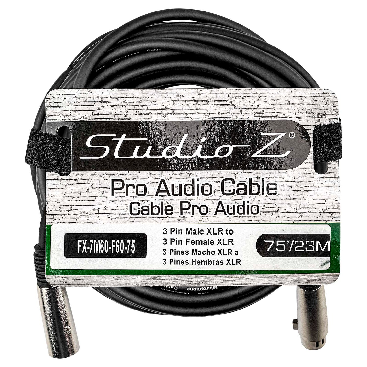 Male XLR to Female XLR Microphone Cable (FX-7M60-F60-75)