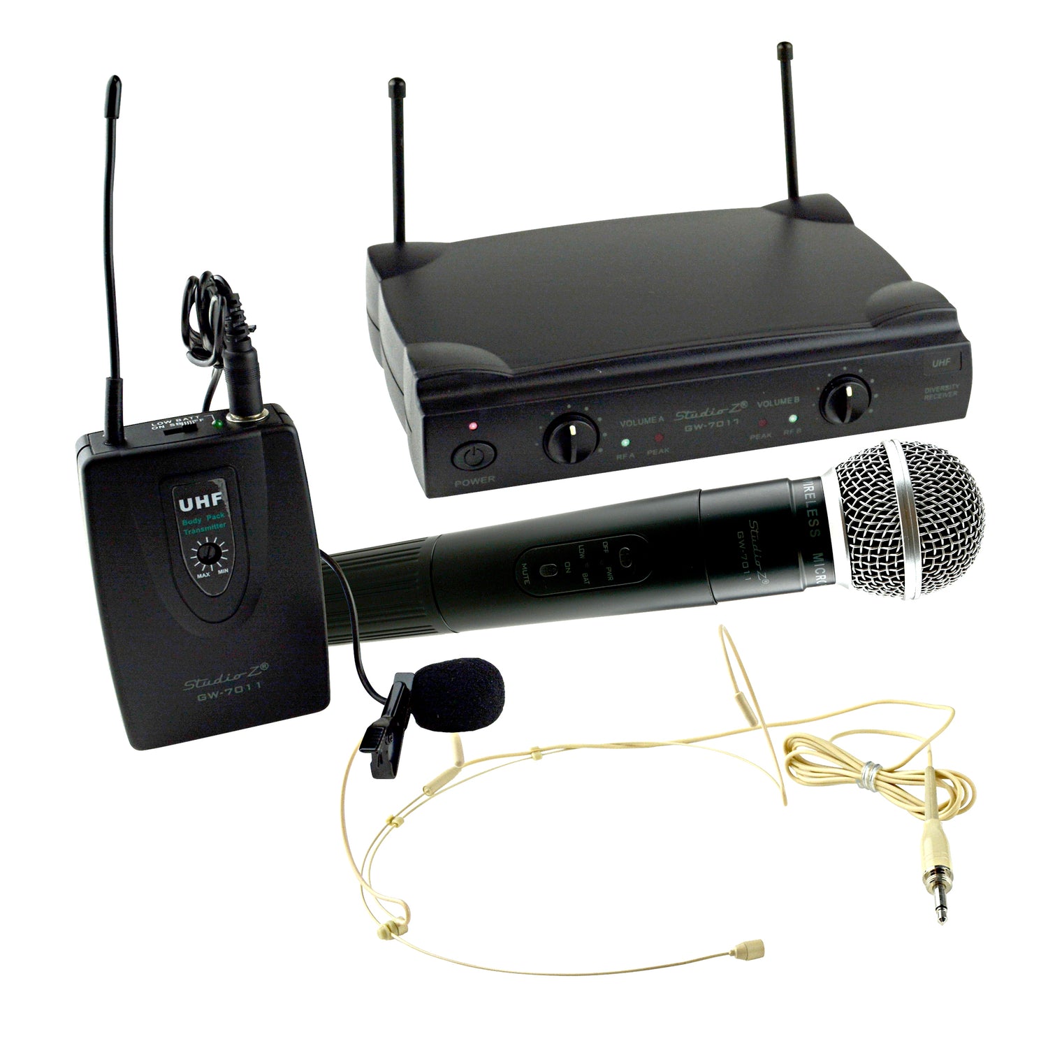 Dual Channel UHF Wireless Microphone System (GW-7011)