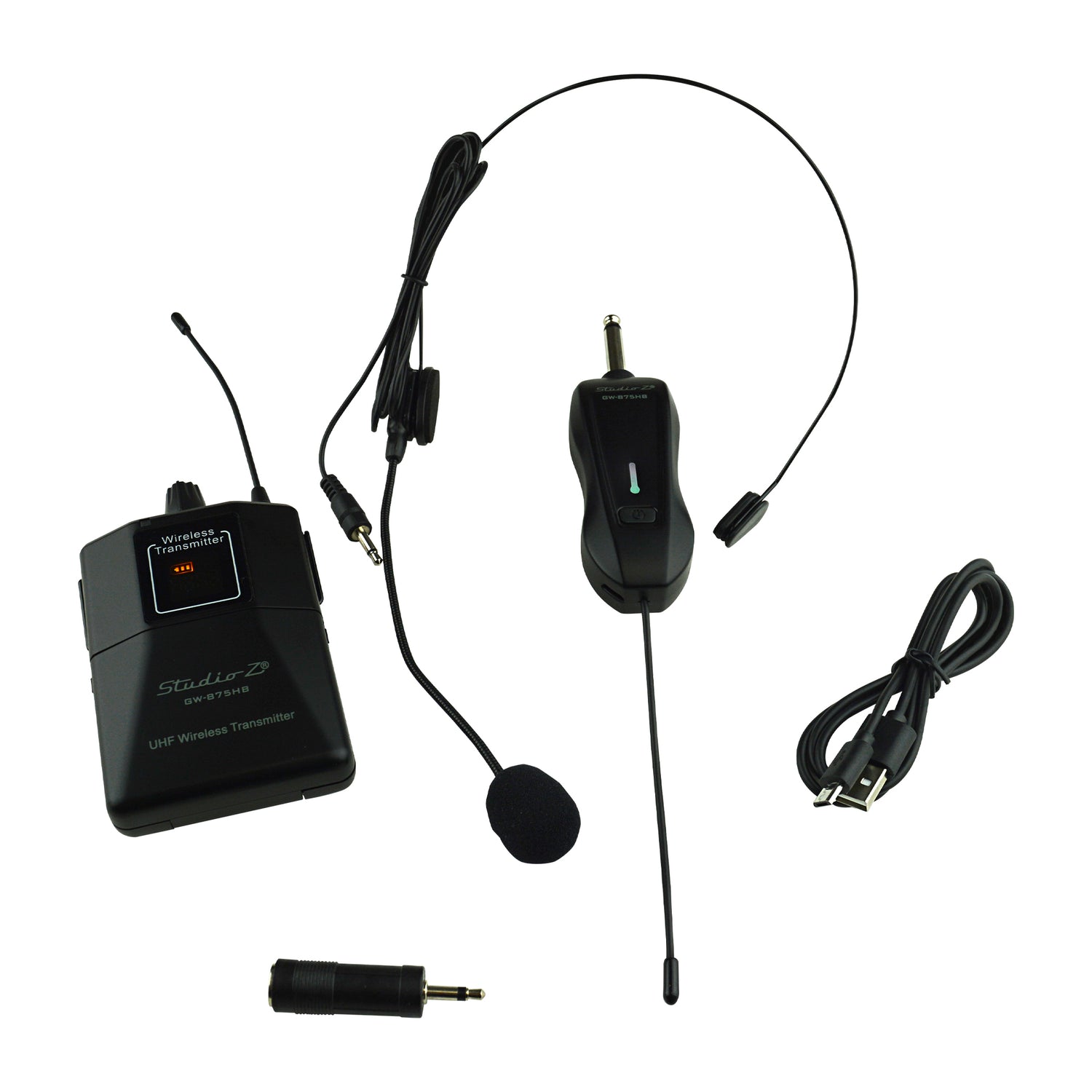 Wired Headset Microphone with Rechargeable Receiver (GW-875HB)