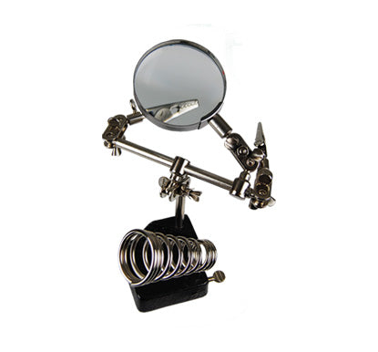Third Hand Tool with Solder Stand and Magnifying Glass (HH-3MG)