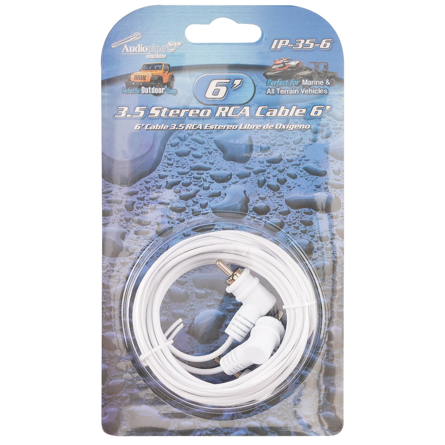 3.5mm Stereo RCA Cable 6' (IP-35-6)