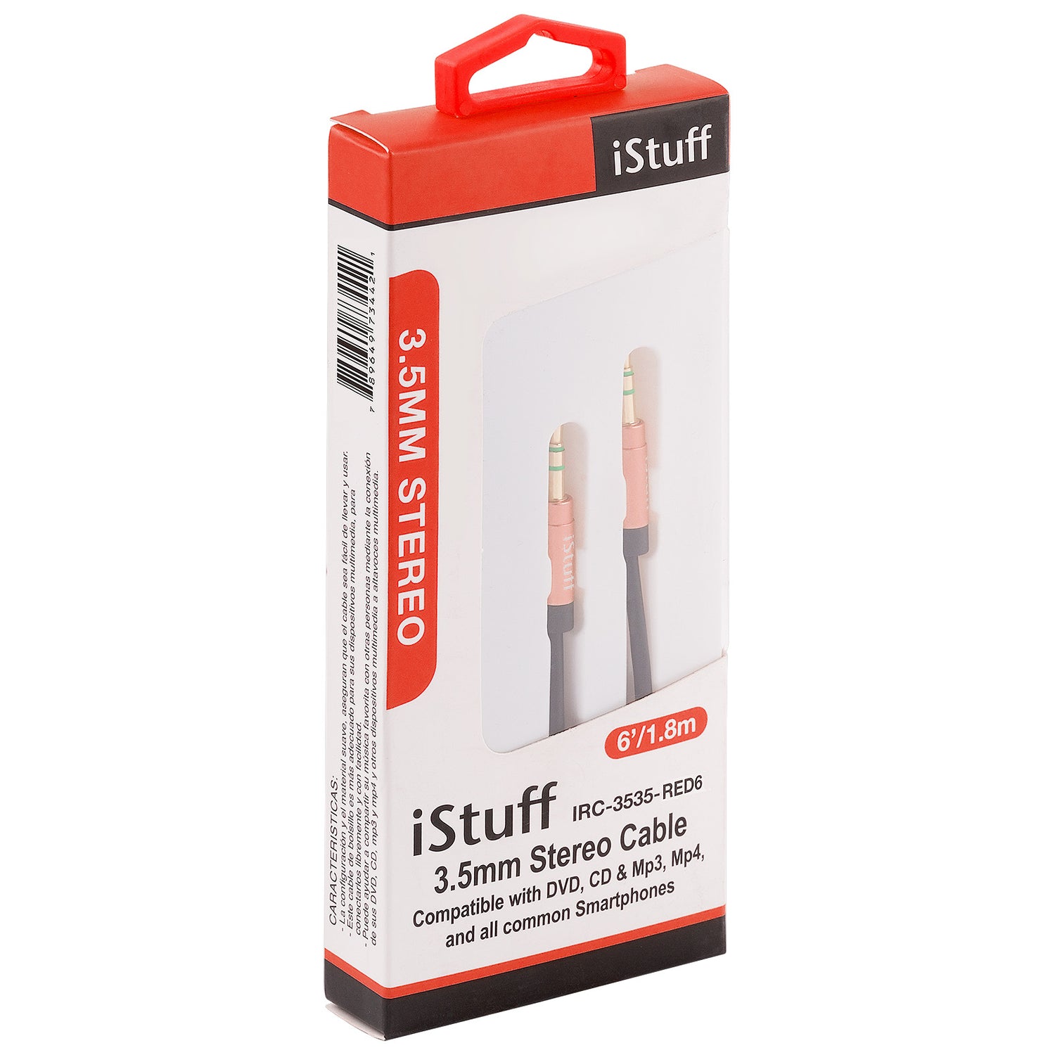 6' 3.5mm Stereo Cable (IRC-3535-RED6)