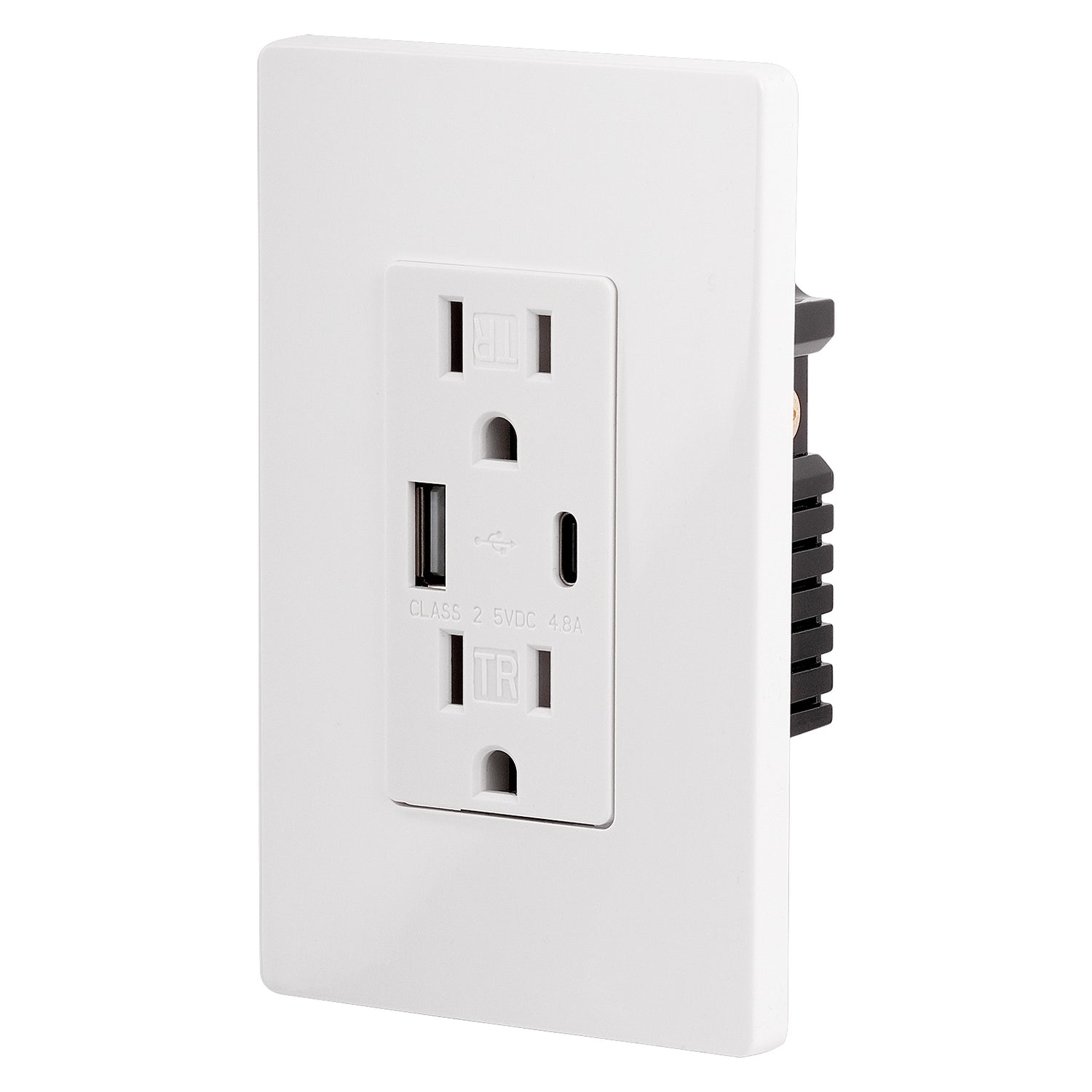 A+C USB Charger with 15A Tamper Resistant Receptacle (LD-USBC15-24W)