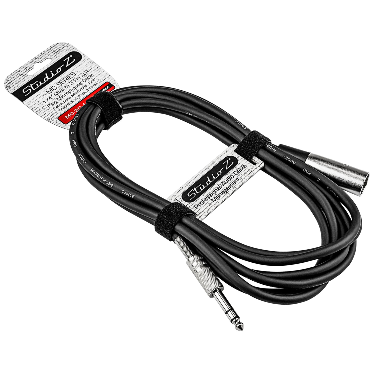 12Ft 1/4” Mono Plug to 3 Pin XLR Plug Cable (MC-30-12)