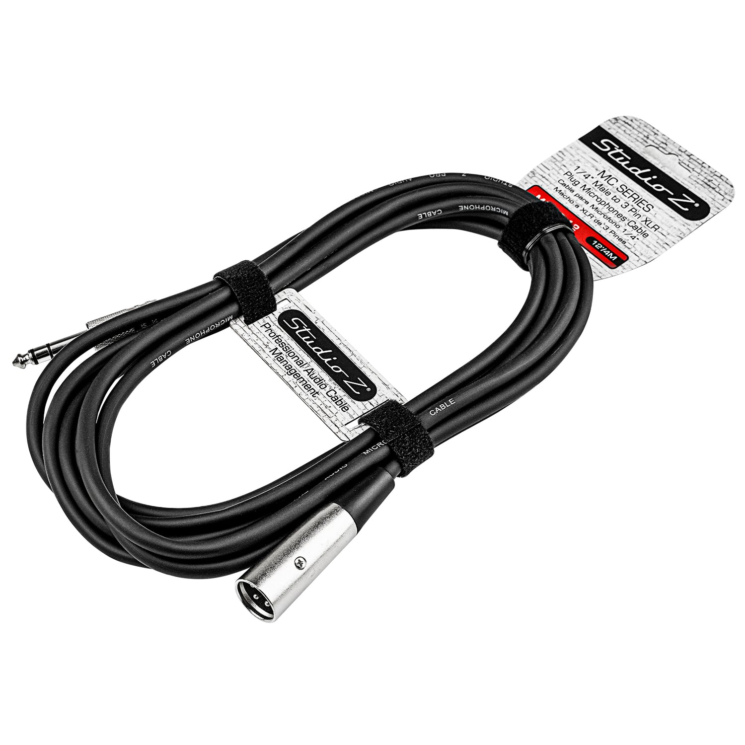 12Ft 1/4” Mono Plug to 3 Pin XLR Plug Cable (MC-30-12)