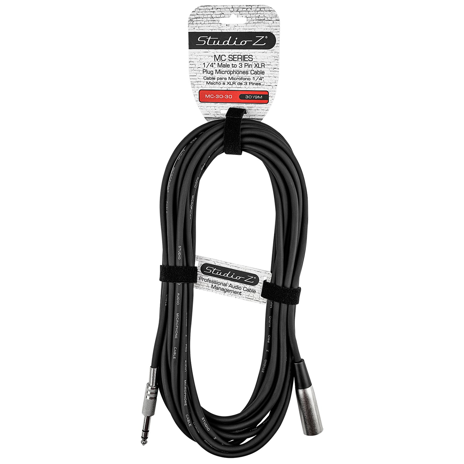 30Ft 1/4” Mono Plug to 3 Pin XLR Plug Cable (MC-30-30)