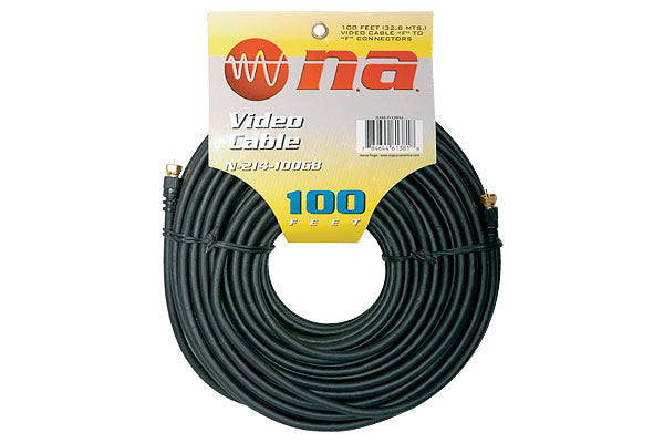 25FT RG-6 Black Video Cable with Twist-On Connector (N-214-25GB)