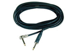 20FT 1/4” Right Angle to 1/4” Mono Instrument Cable with Gold Tips (N-252)