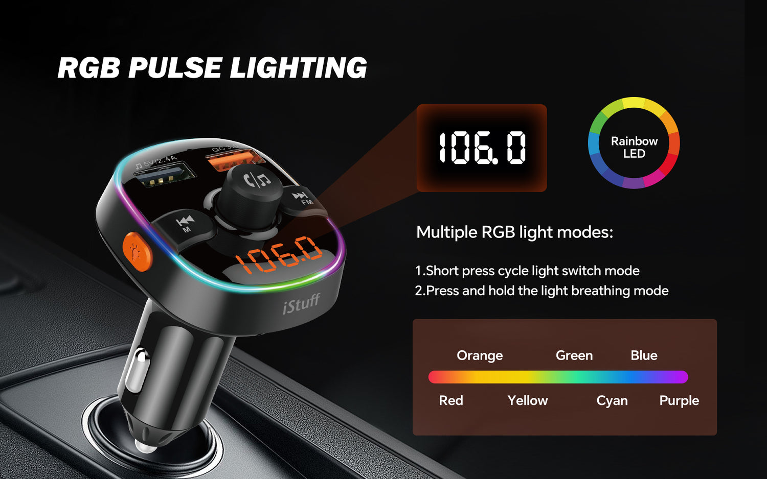 Wireless Music Stream Car Charger (NP-6000BTR)