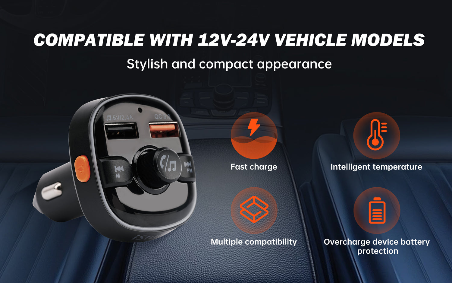 Wireless Music Stream Car Charger (NP-6000BTR)