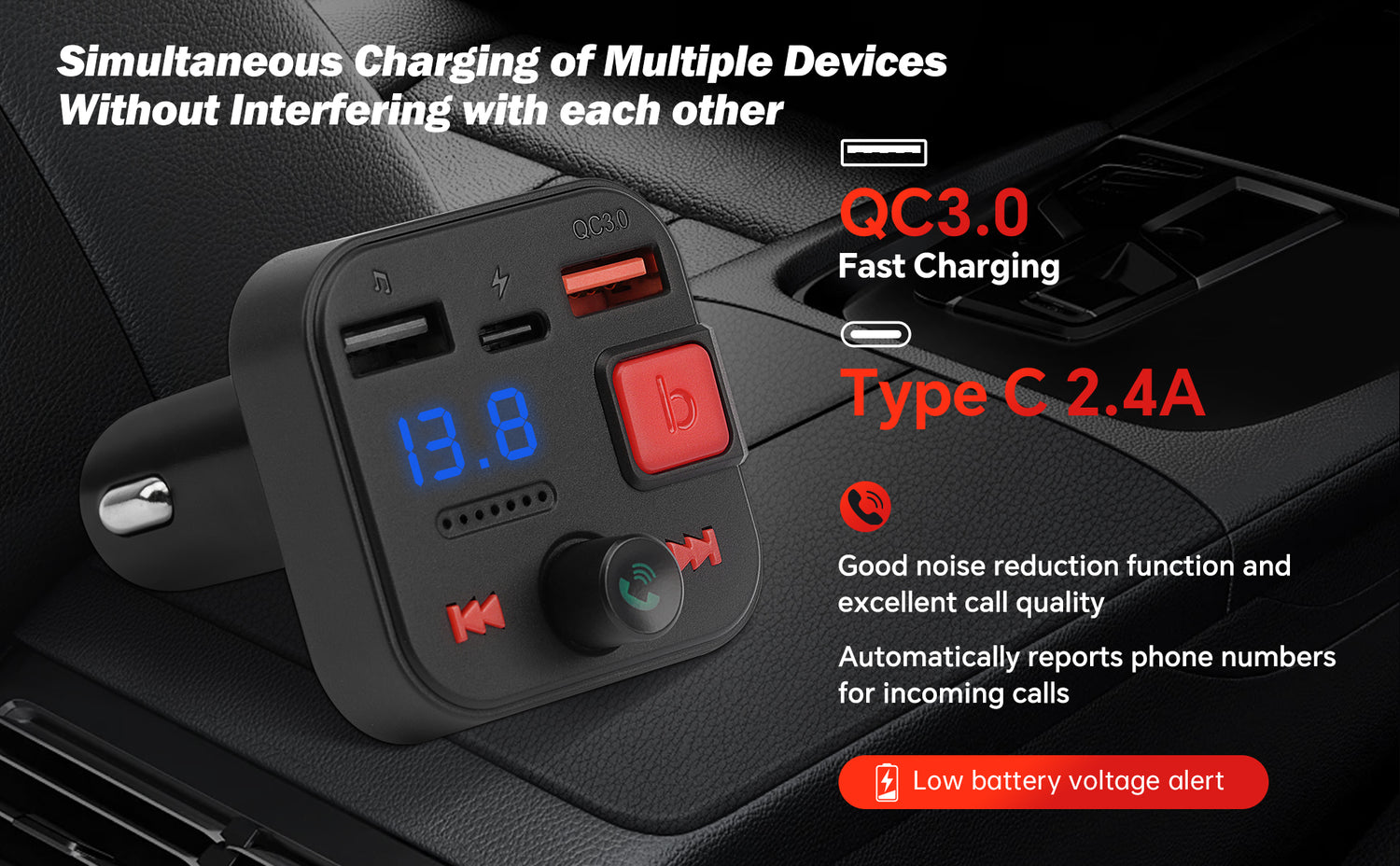 Wireless Music Stream Car Charger (NP-9035UBCB)