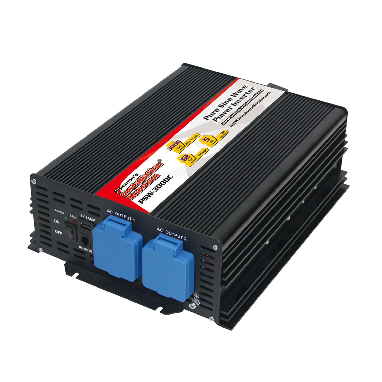 12V DC to 120V AC Pure Sine Wave Power Inverter (PSW-3000C)