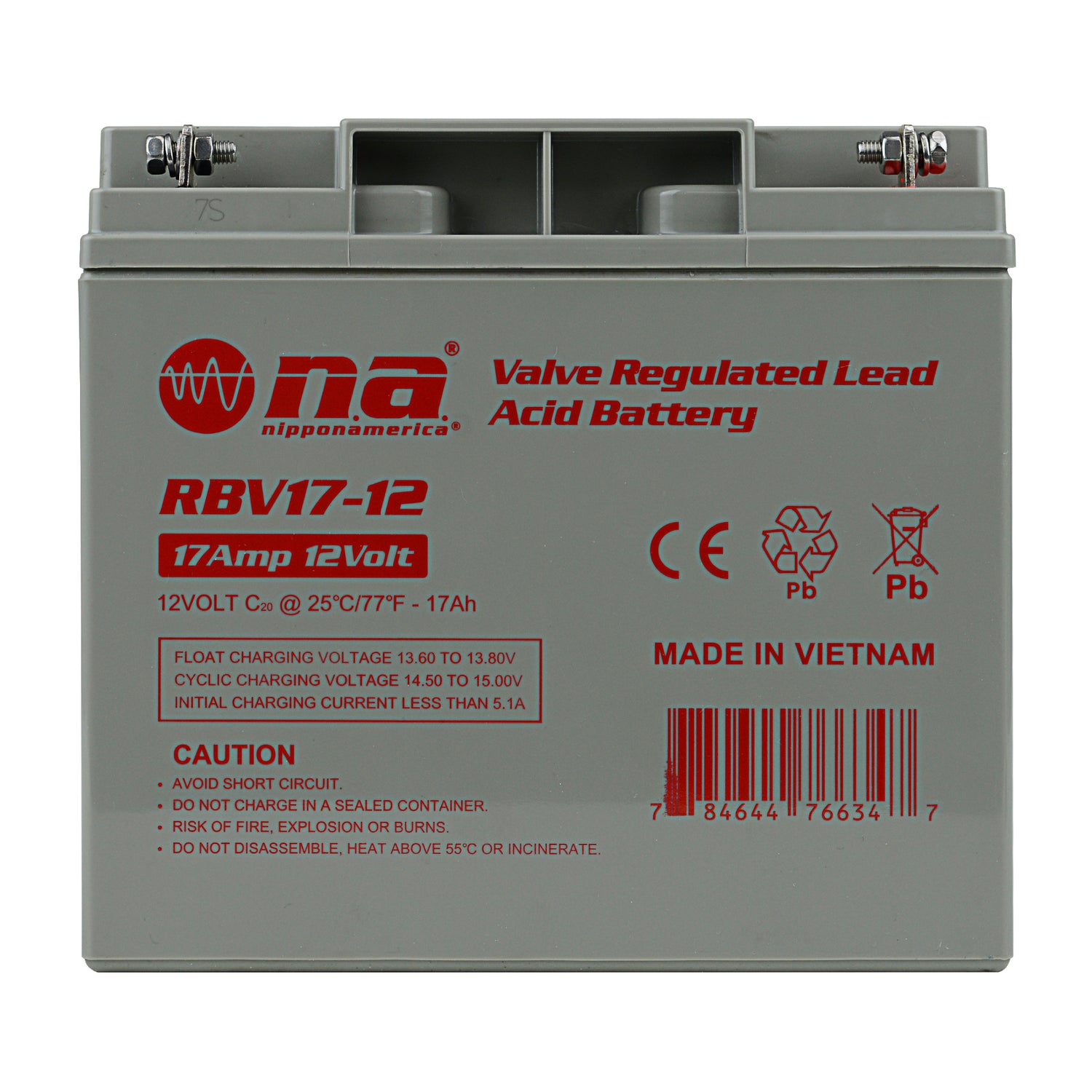 Rechargeable Valve Regulated Lead Acid Battery (RBV17-12)