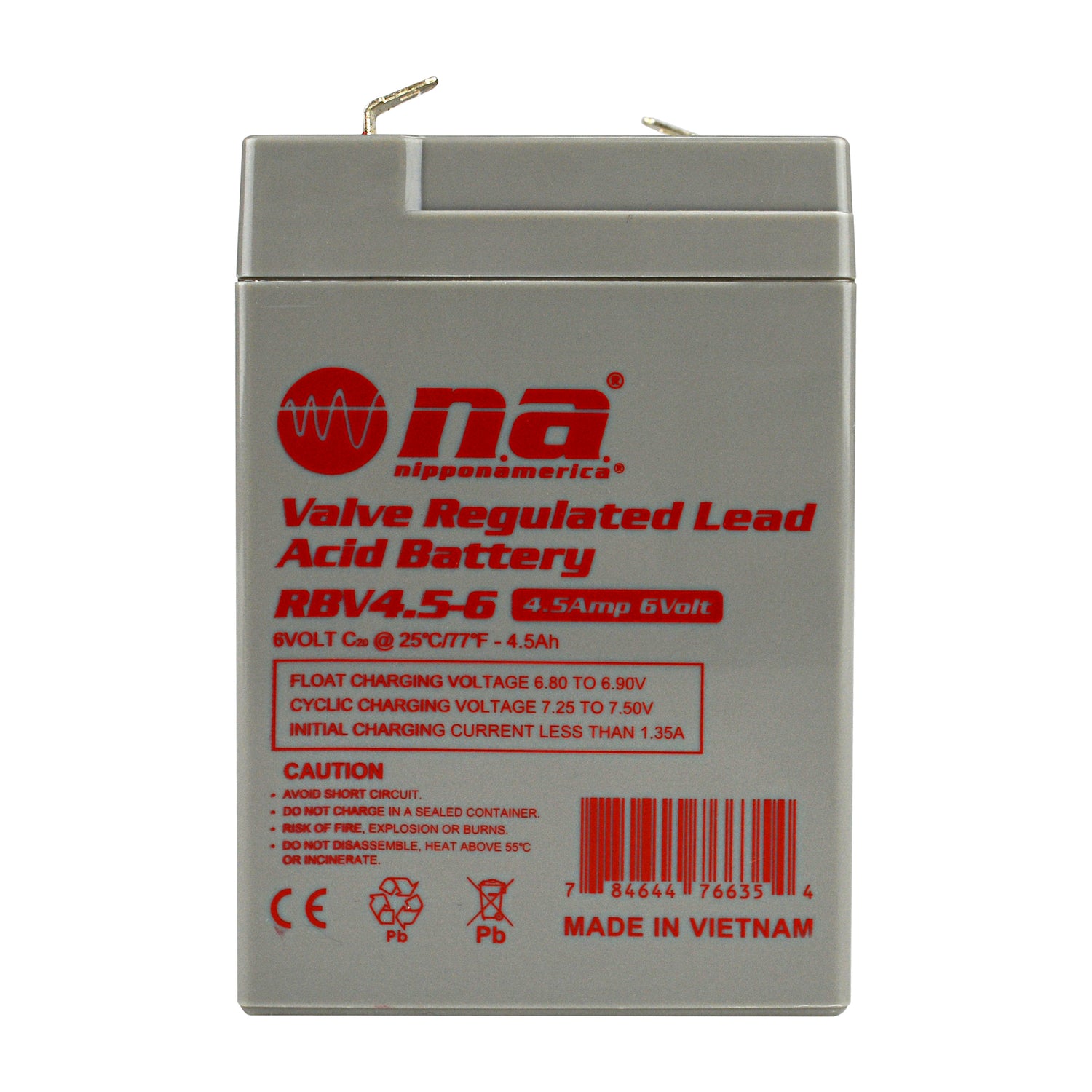 Rechargeable Valve Regulated Lead Acid Battery (RBV4.5-6)