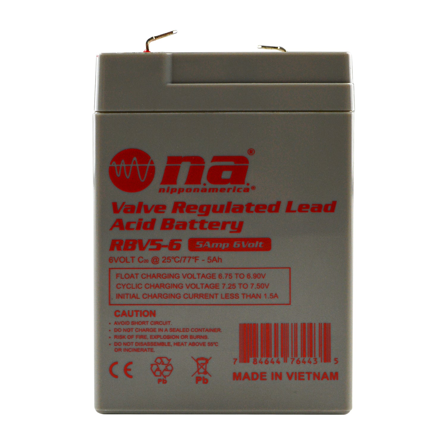 Rechargeable Valve Regulated Lead Acid Battery (RBV5-6)