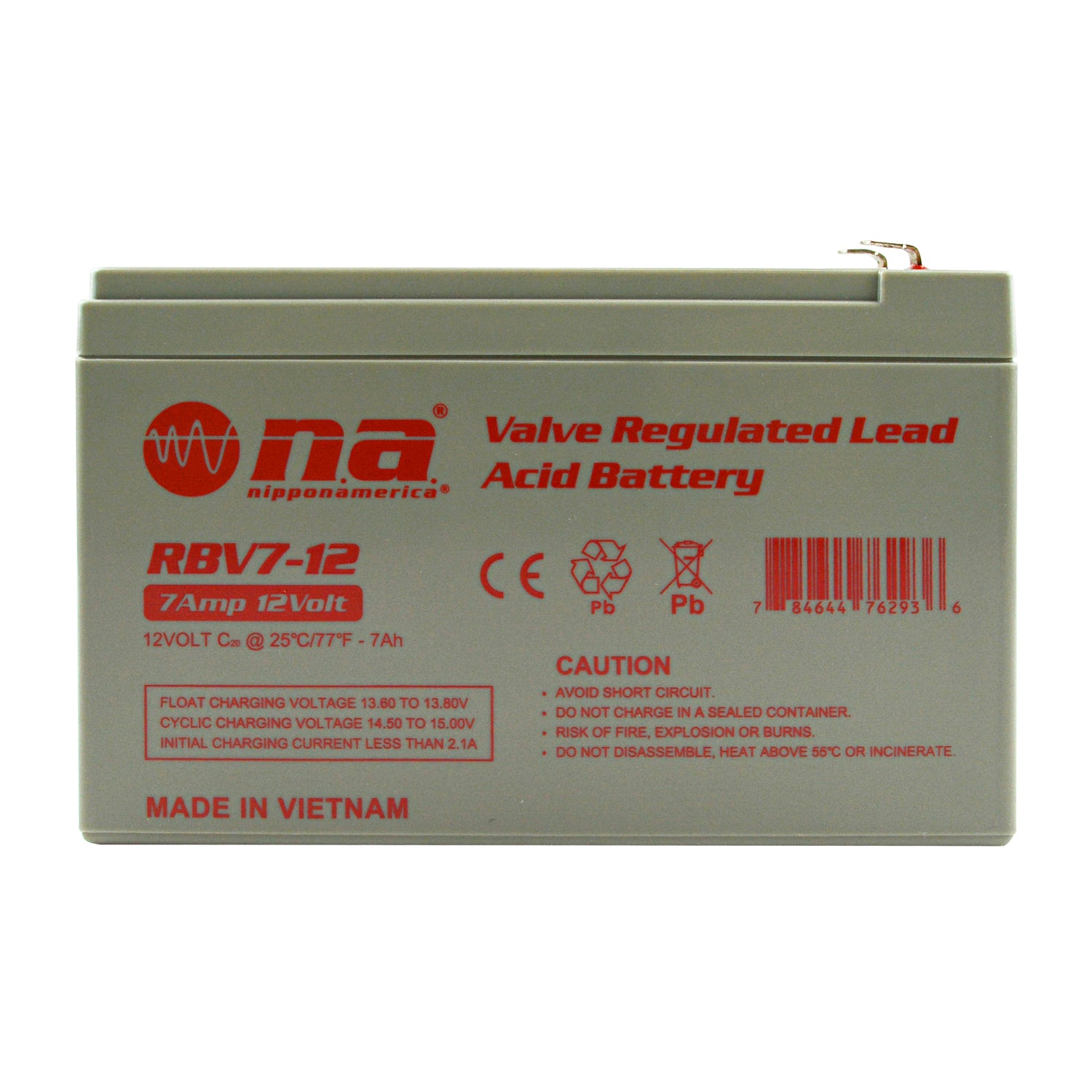 Rechargeable Valve Regulated Lead Acid Battery (RBV7-12)