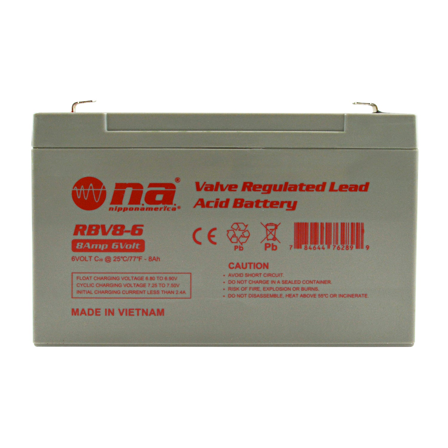 Rechargeable Valve Regulated Lead Acid Battery (RBV8-6)