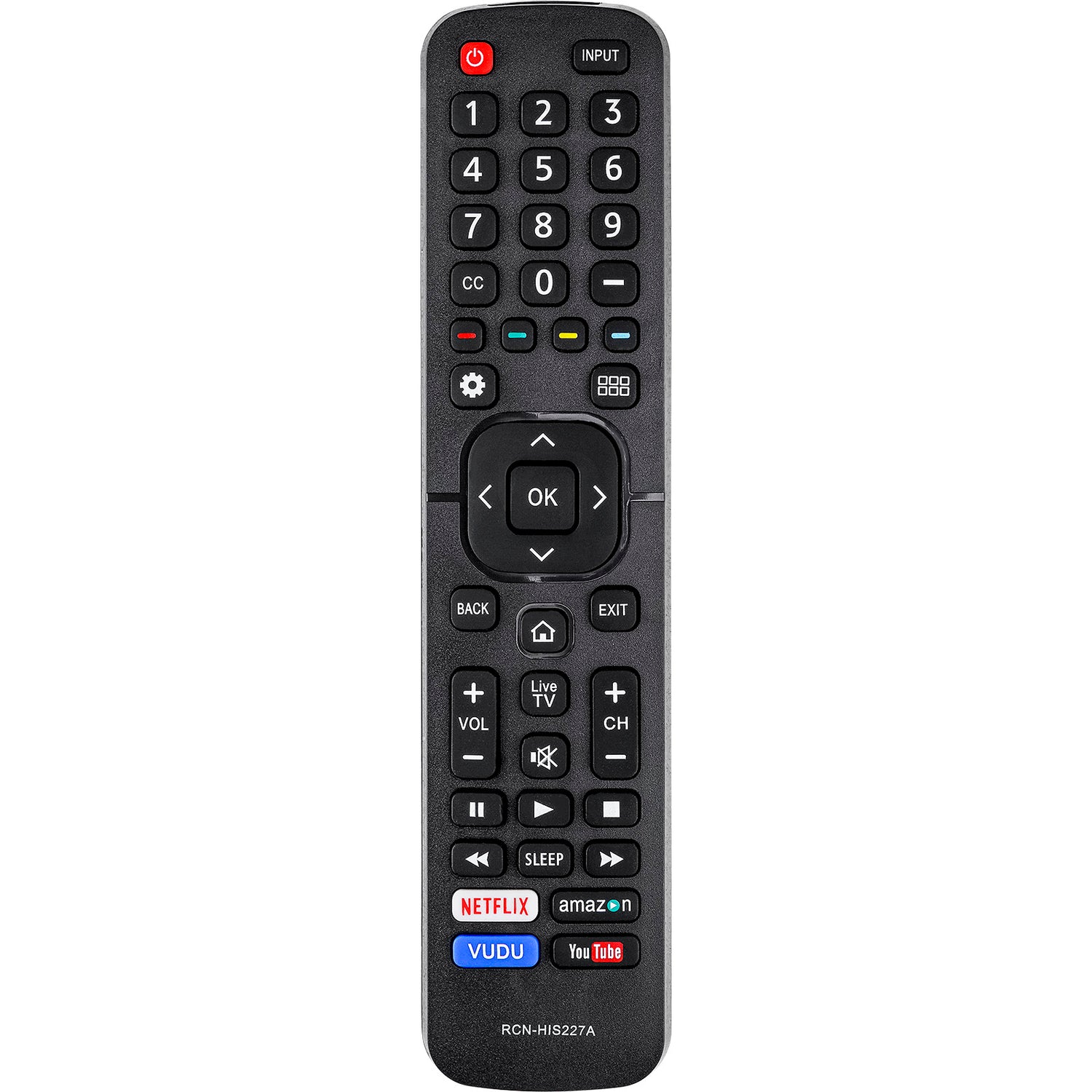 HiSense® TV Replacement Remote Control (RCN-HIS227A)