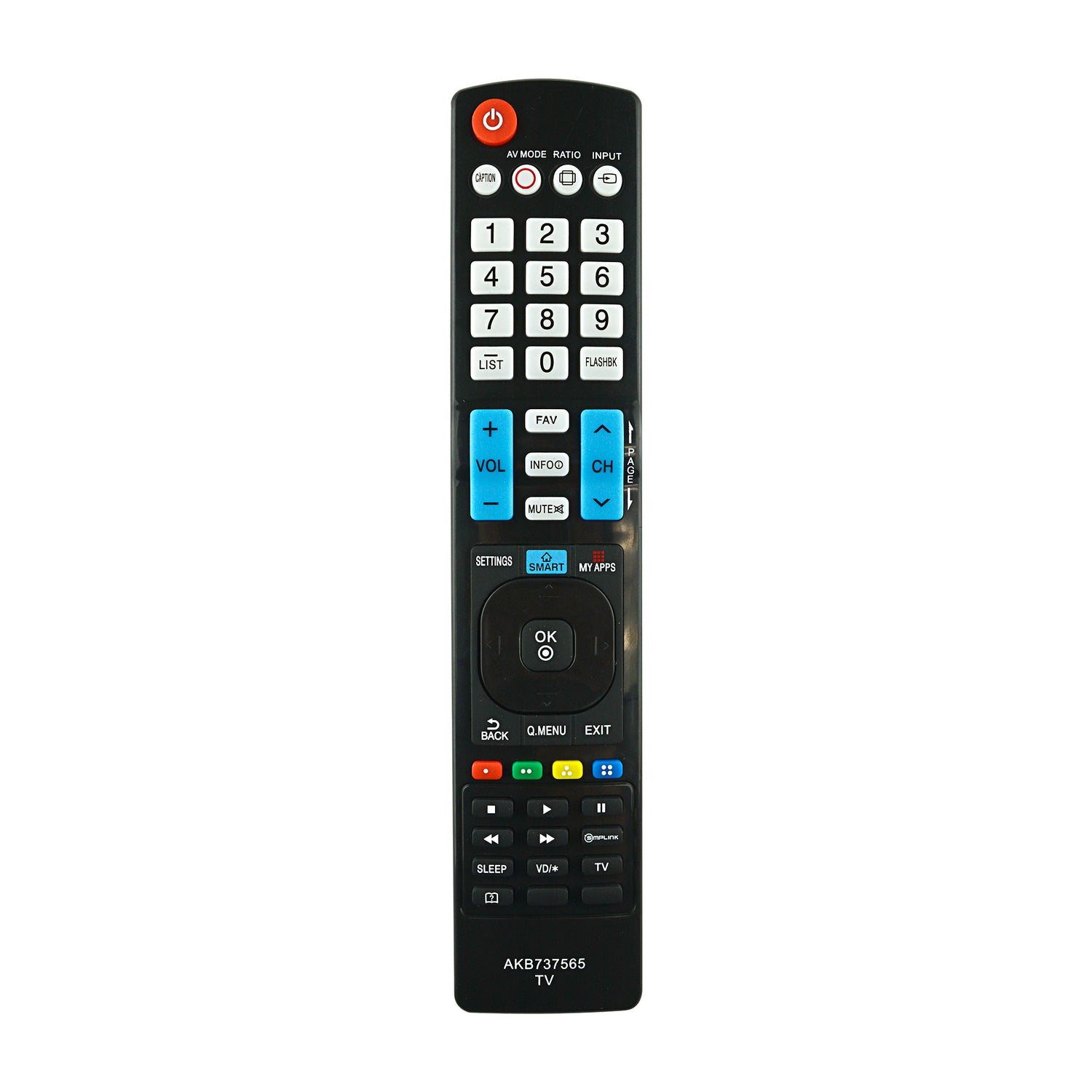 LG® Replacement HDTV, LCD, LED, 3D, Smart TV Remote Control (RCN-LGA567)