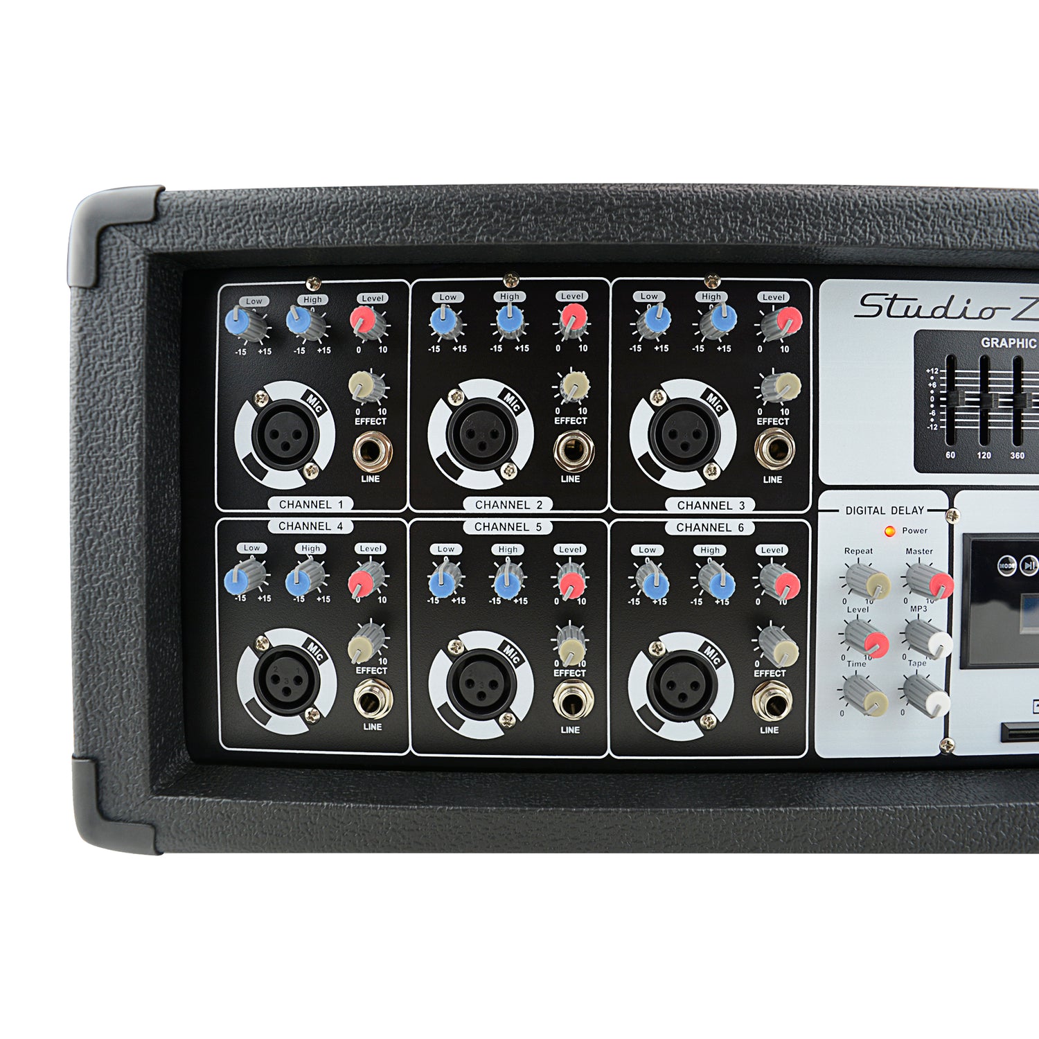 6 Channel 800W Powered Mixer with MP3 & USB Input (SZ-6300U)