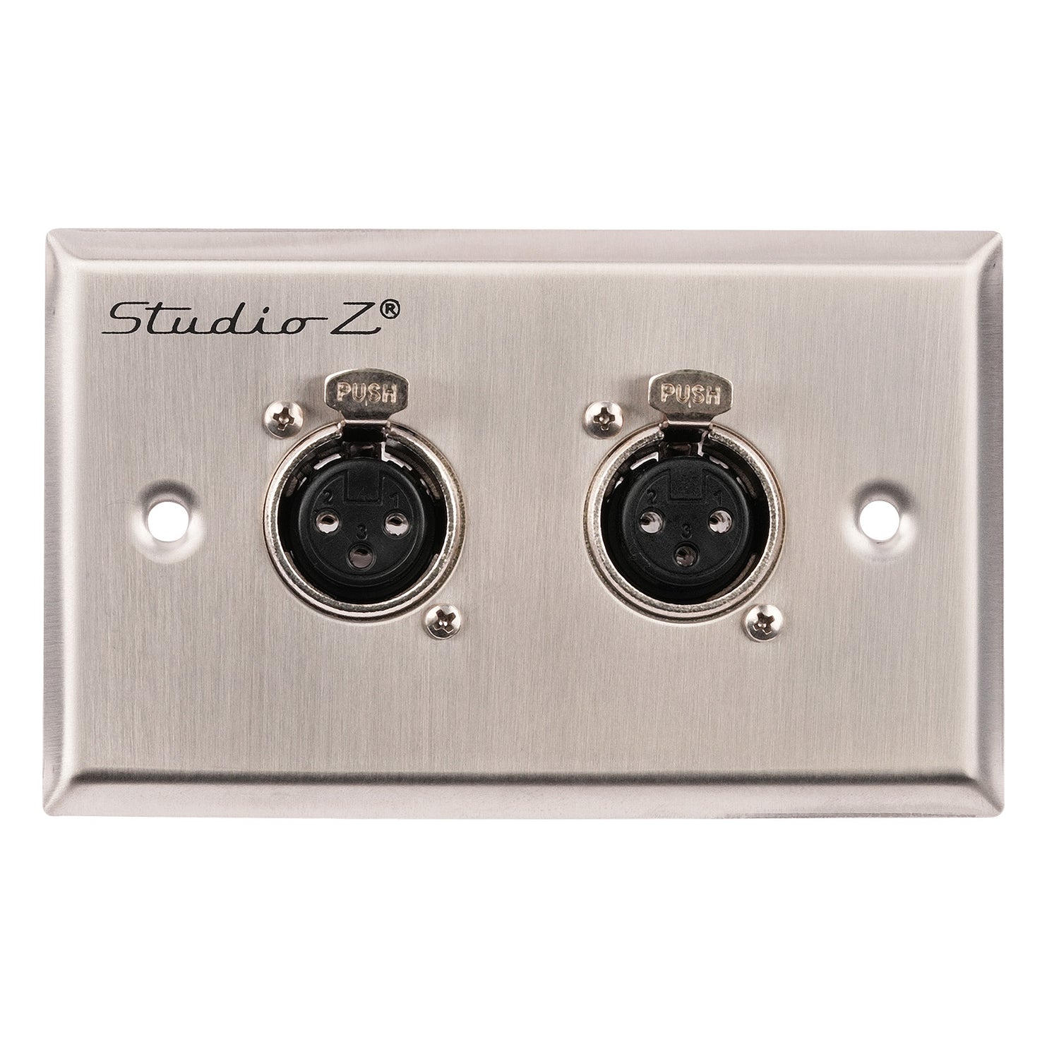 Duplex Metal Wall Plate XLR Female Connection (WP-XLR-F2)