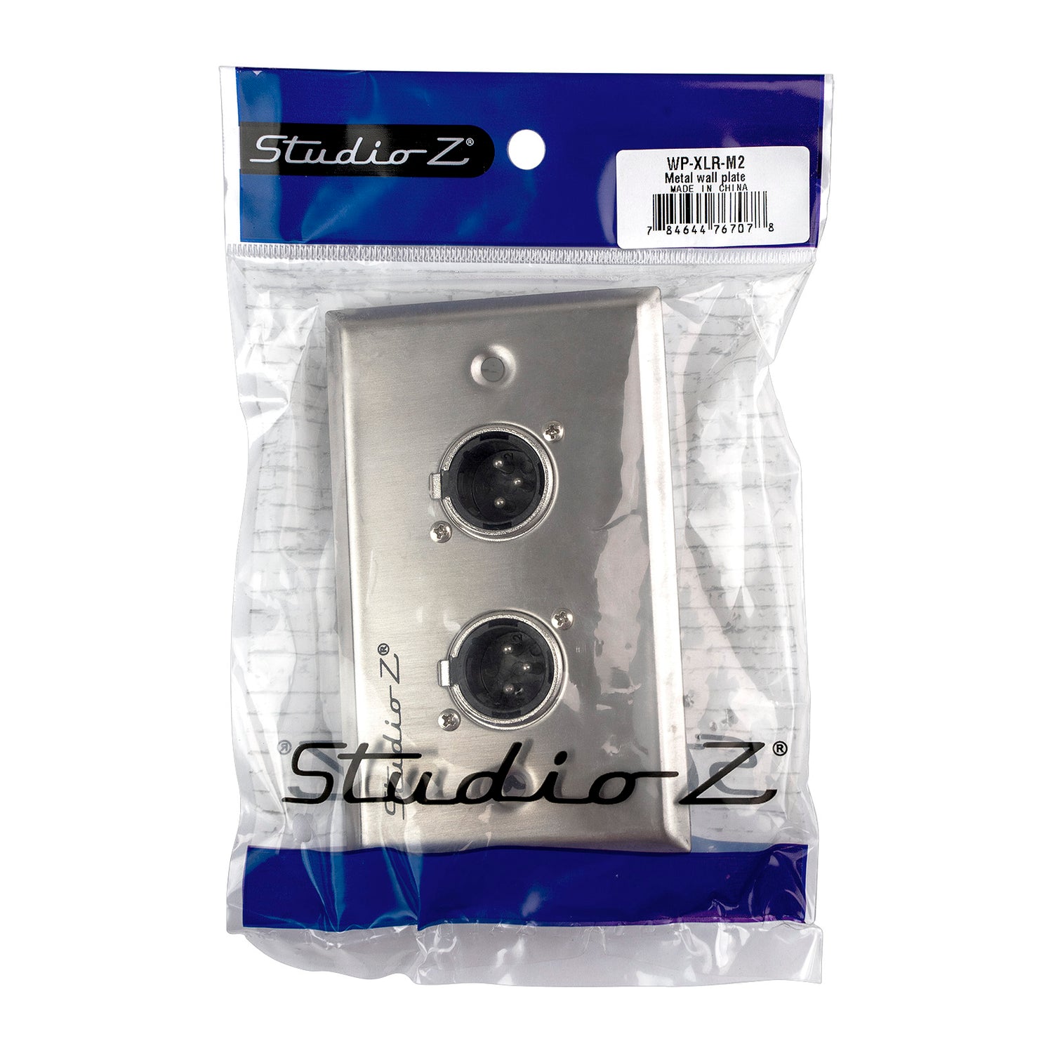 Duplex Metal Wall Plate XLR Male Connection (WP-XLR-M2)