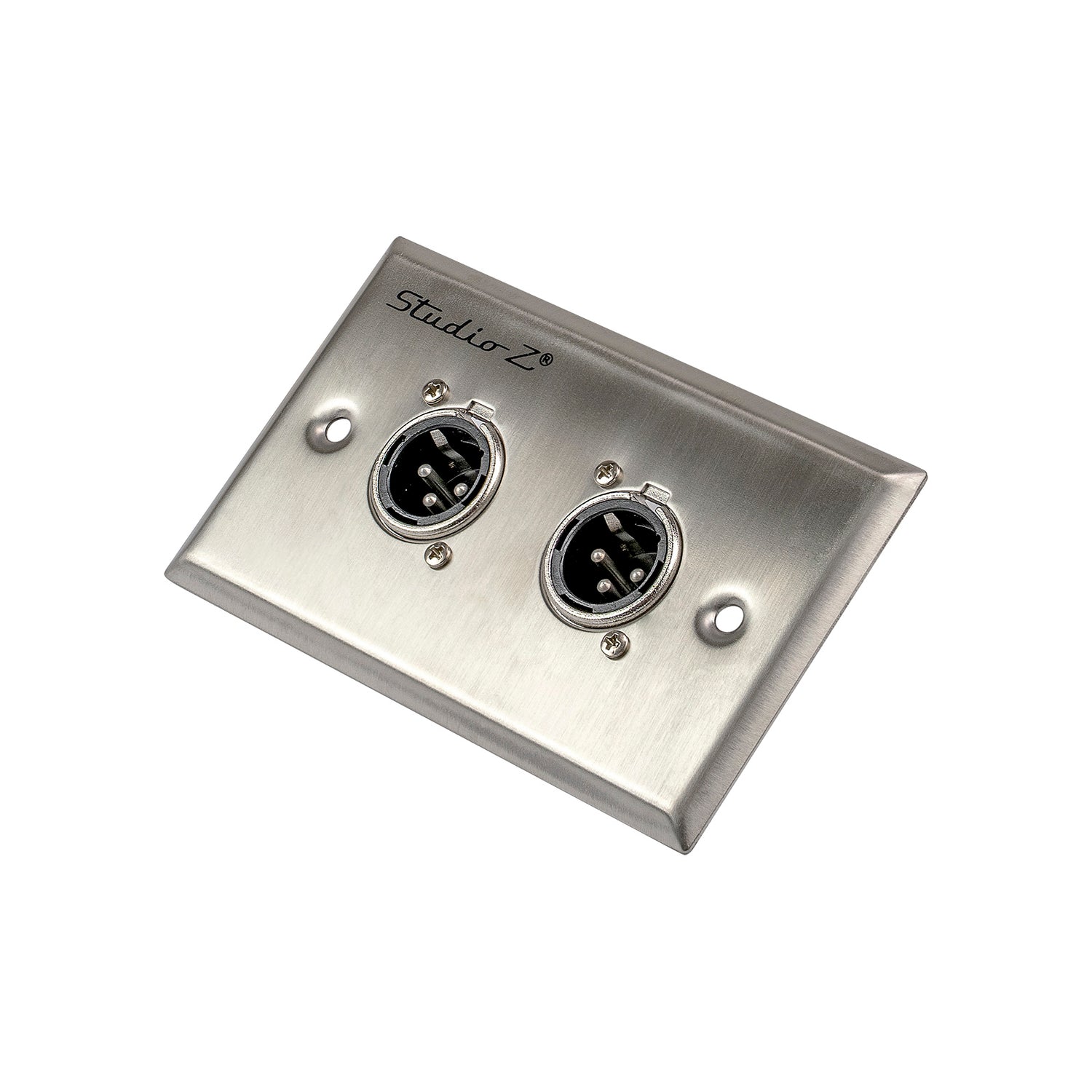 Duplex Metal Wall Plate XLR Male Connection (WP-XLR-M2)