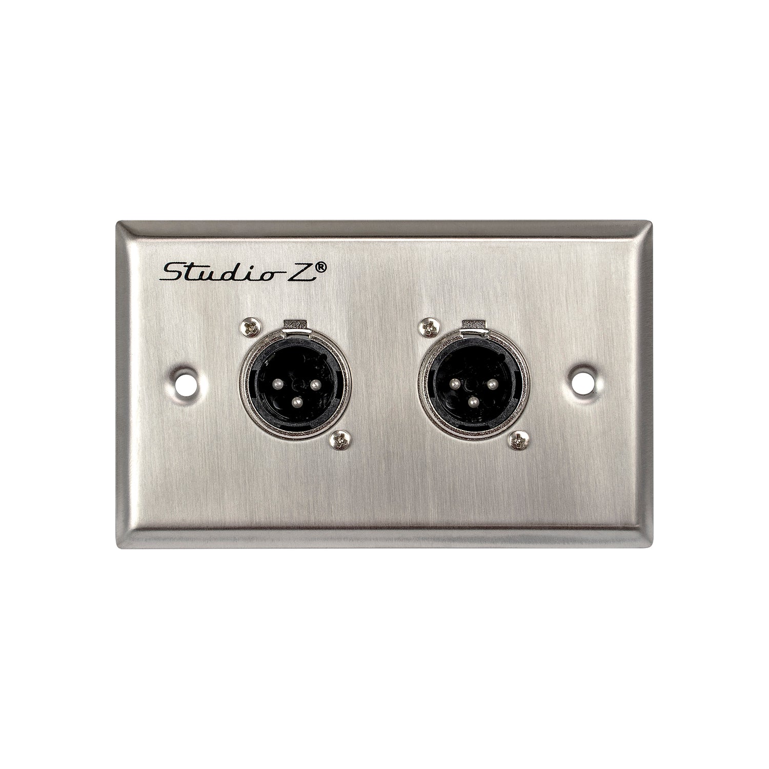 Duplex Metal Wall Plate XLR Male Connection (WP-XLR-M2)